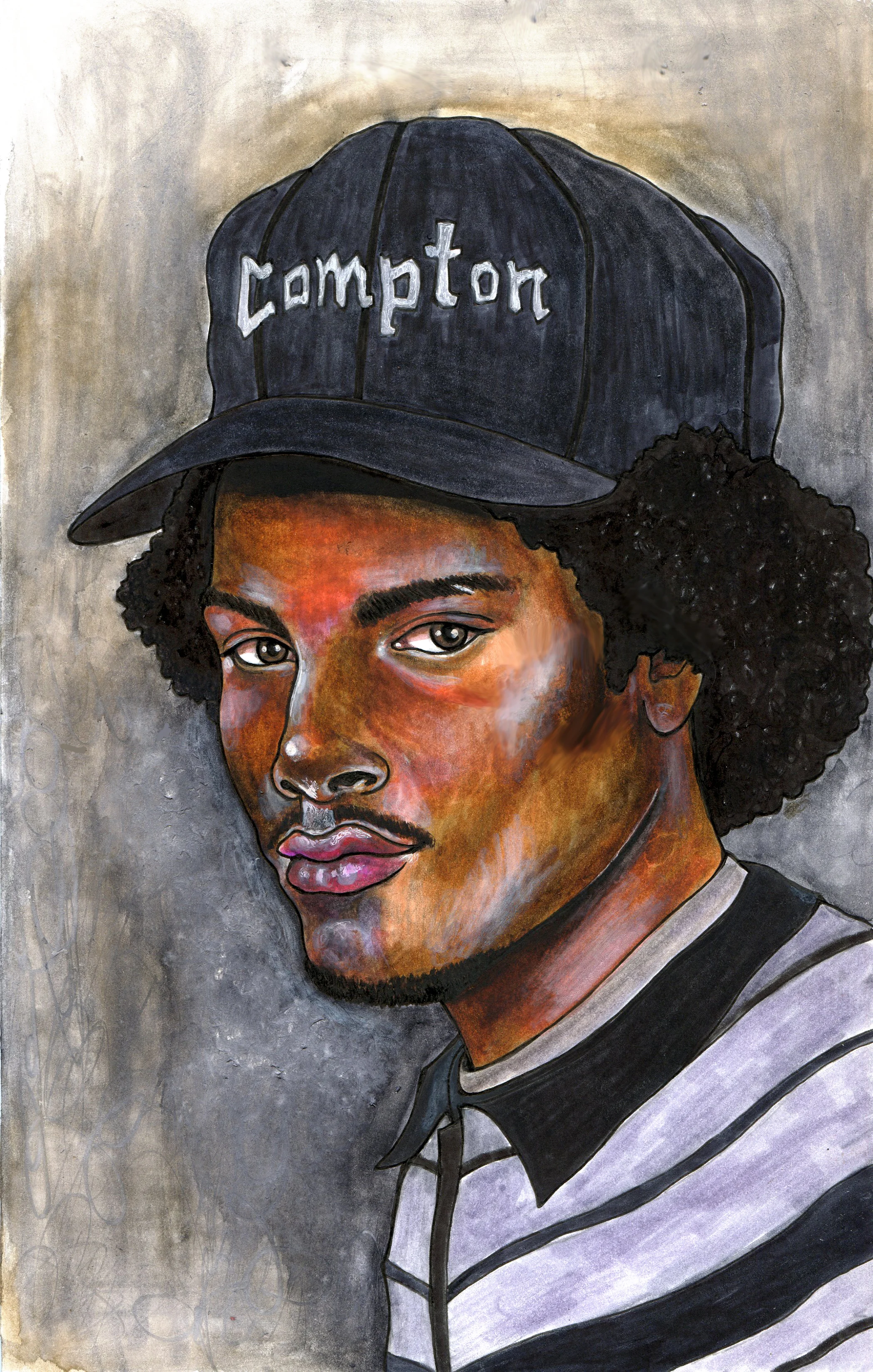 Eazy-E, Pen and Marker on Bristol, 7" x 11", 2017