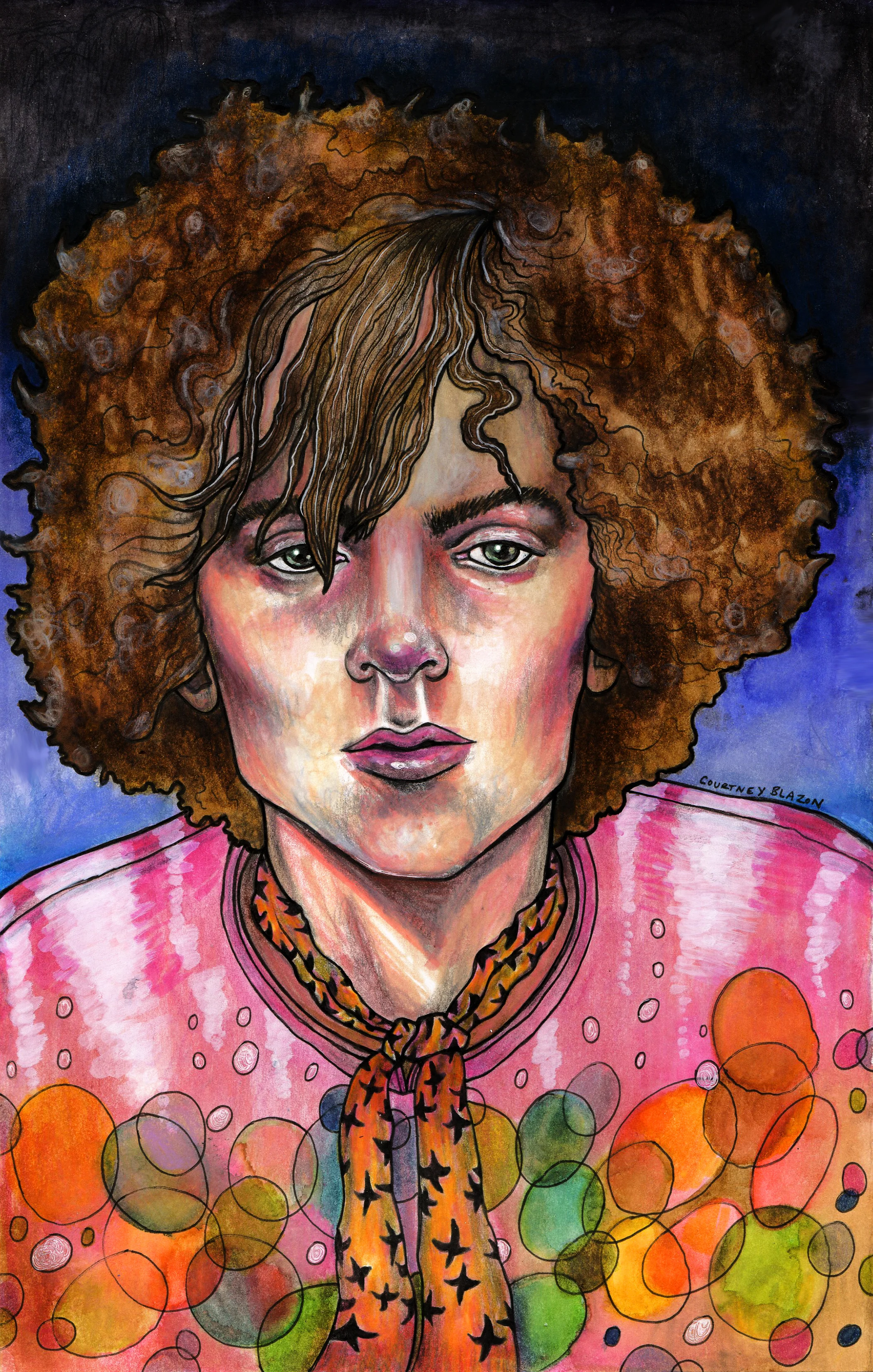Syd Barrett, Pen and Marker on Bristol, 7" x 11", 2017