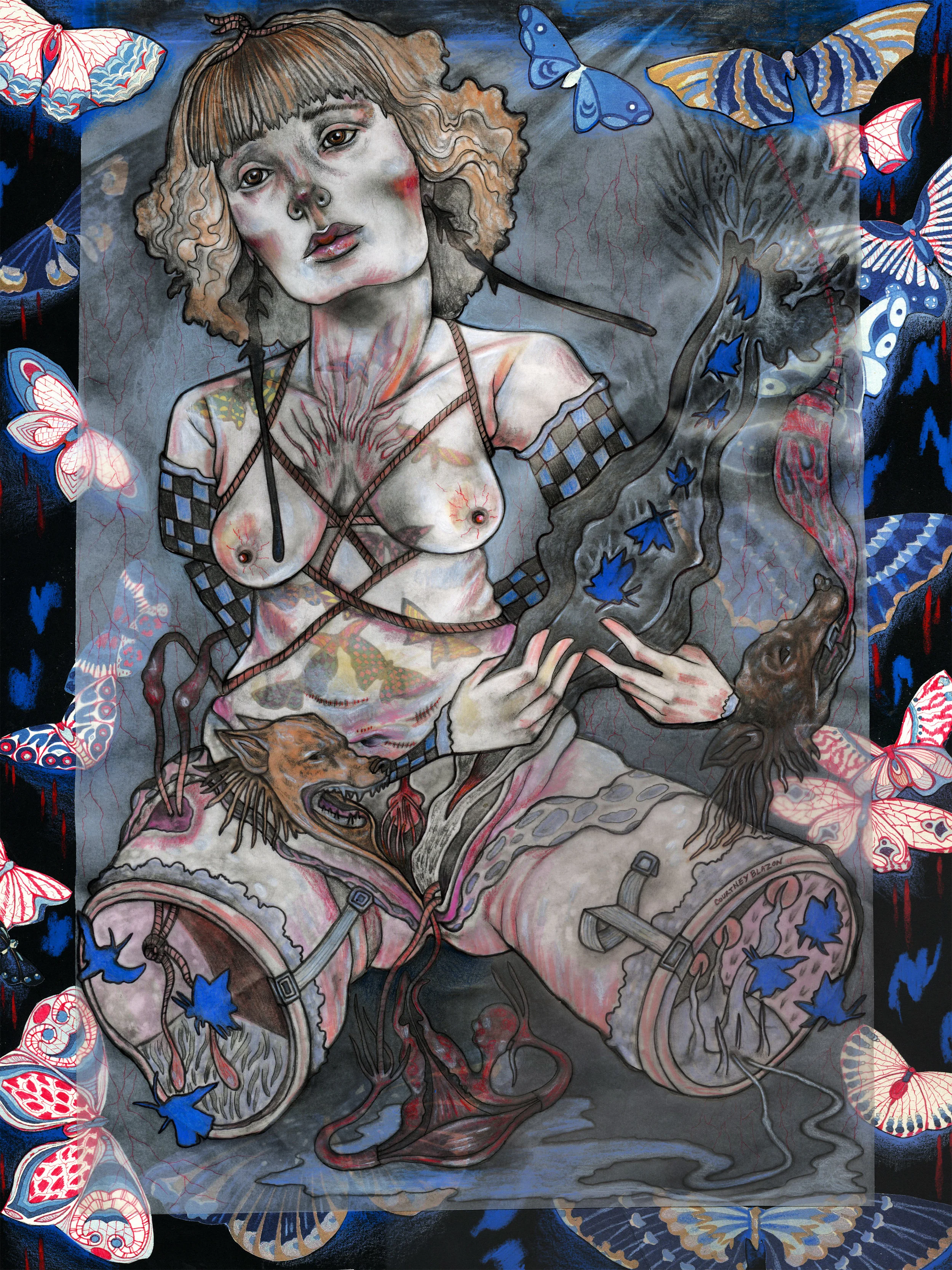 Esprit de Corps, Mixed Media on Vellum, 15"x 20", 2017