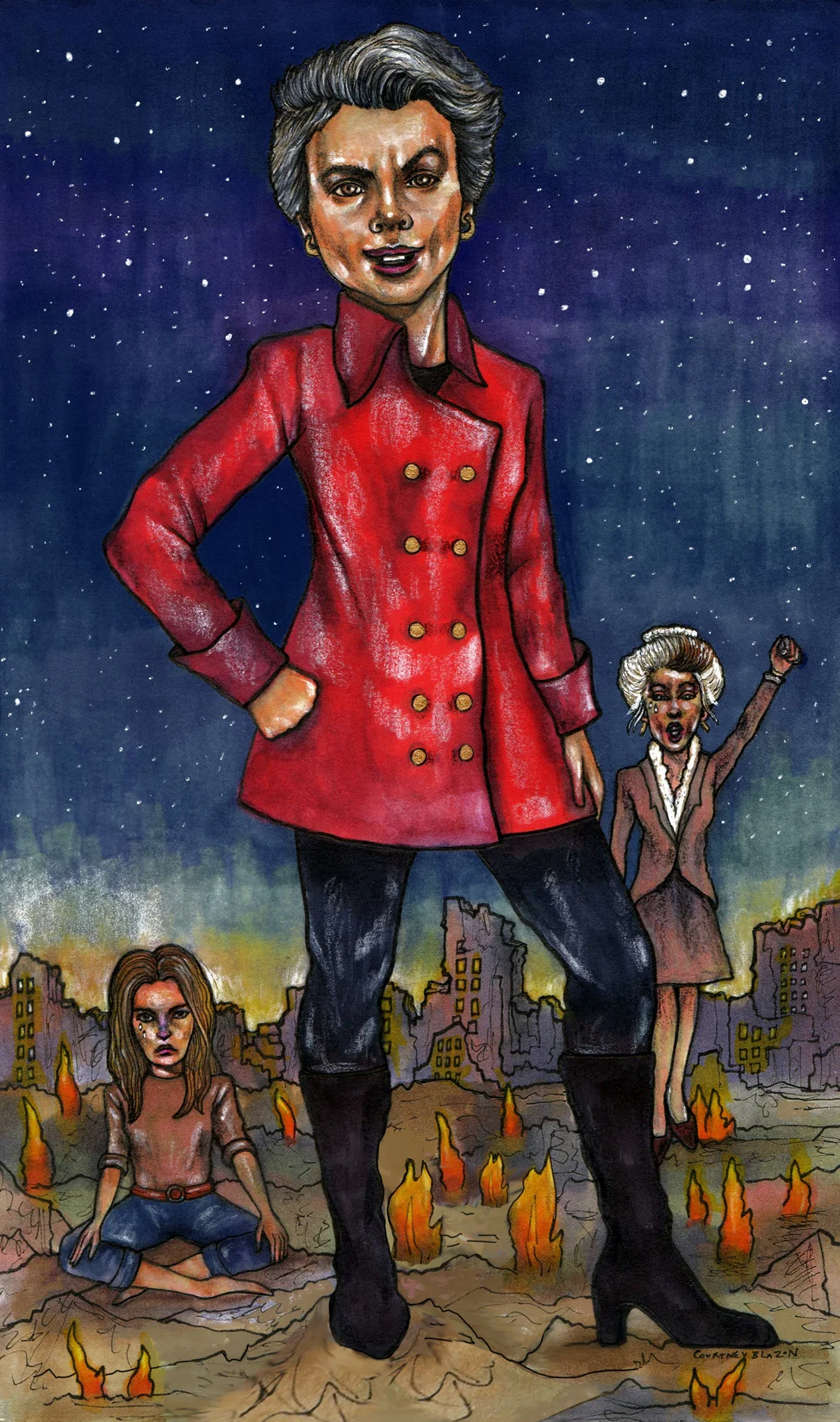 Camille Paglia, Bookmark Design, Pen and Marker on Paper, 2017