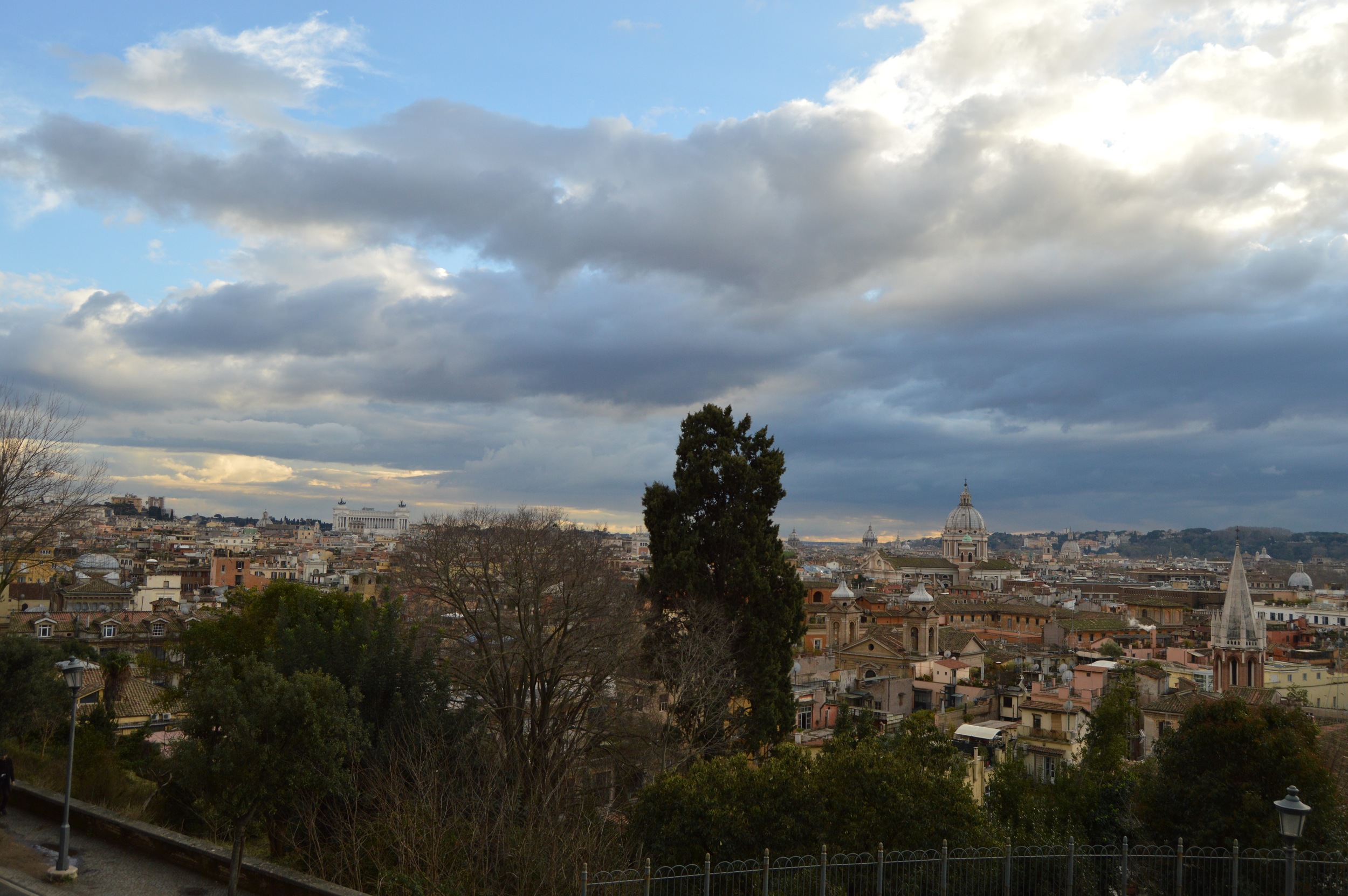   Wide view from Villa Borghese, up past the top of the Spanish steps. The best (and my favorite) view of Rome that I got all weekend. Photo by Max Siskind.  