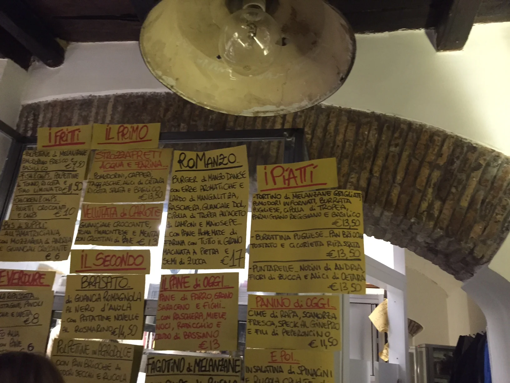 The construction paper menu in all of its glory. Photo by Max Siskind.