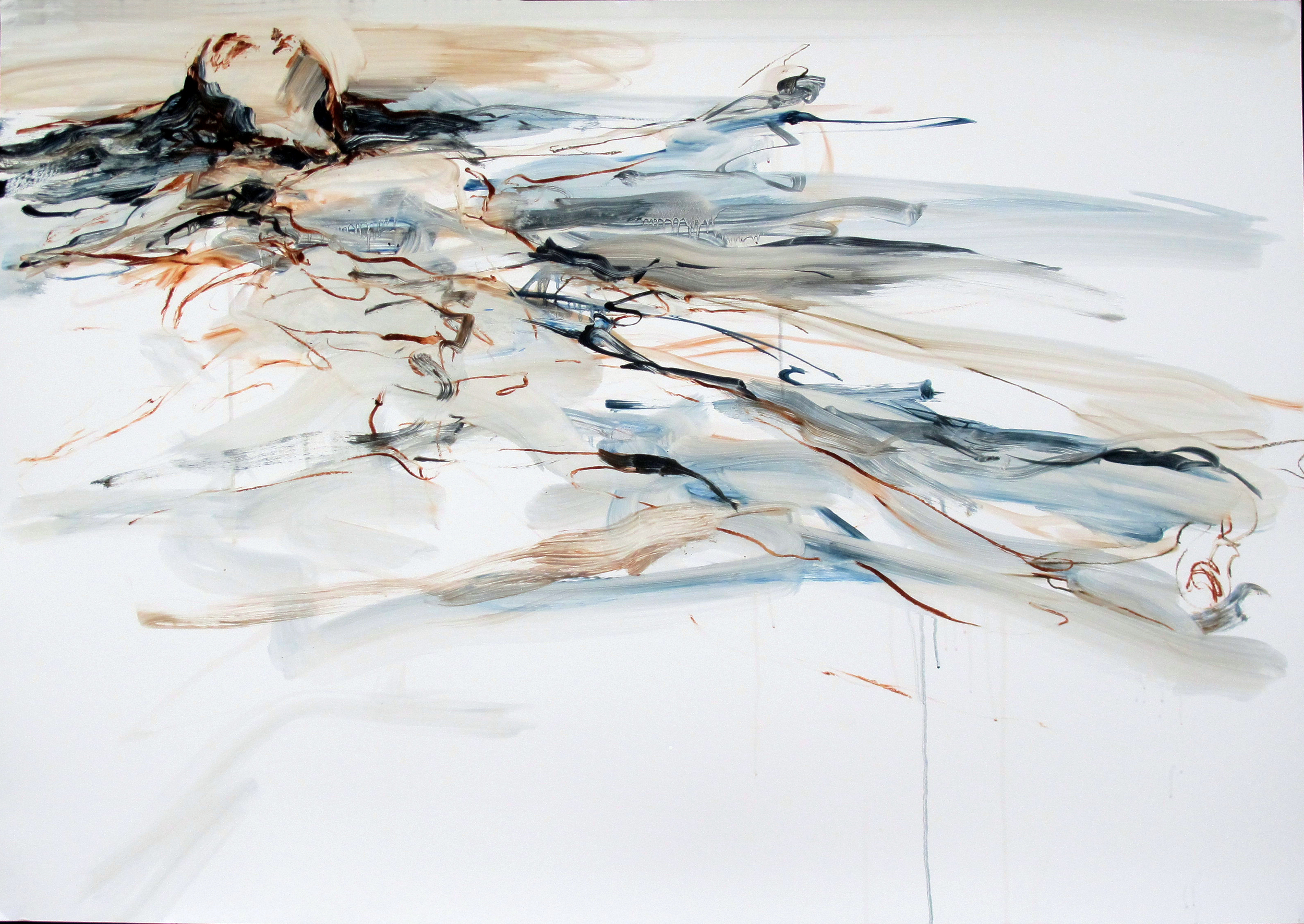   Floating 8  2014 Oil on paper 28" x 40"   
