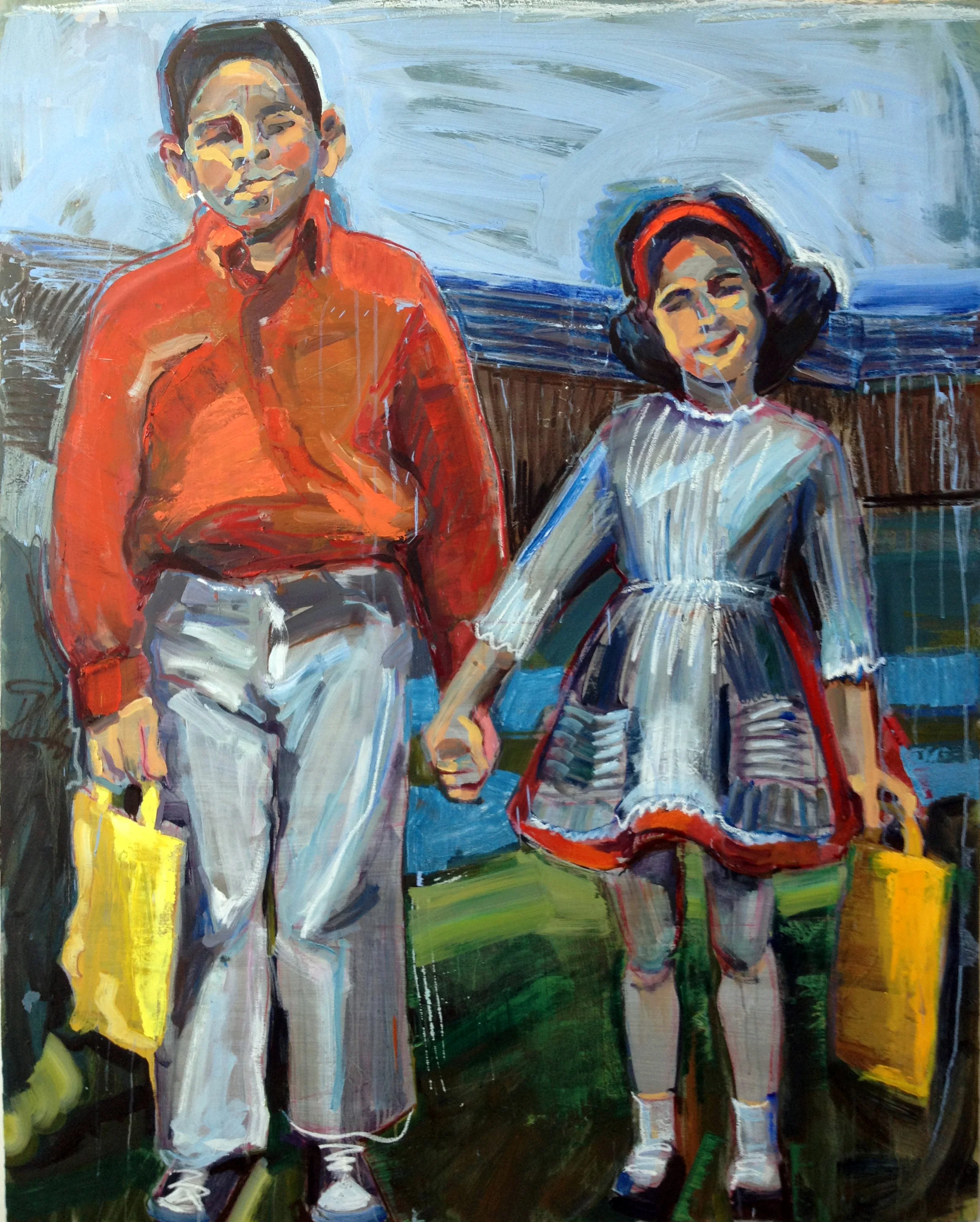 Valentine's Day 2013 Oil, oil stick on canvas 60" x 48"