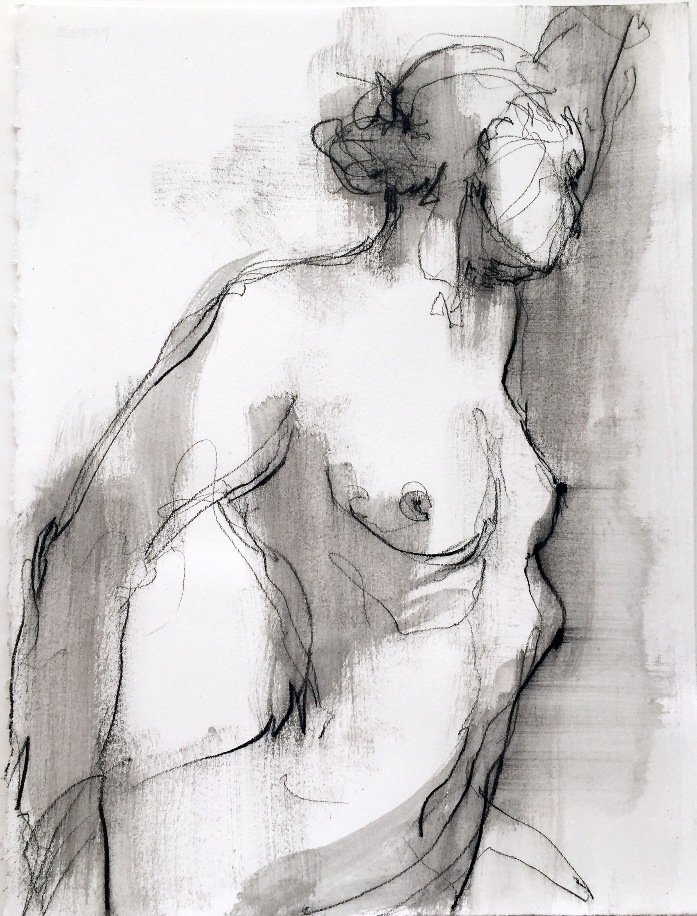   Nude 16  2016 Watercrayon on paper 12" x 9" 