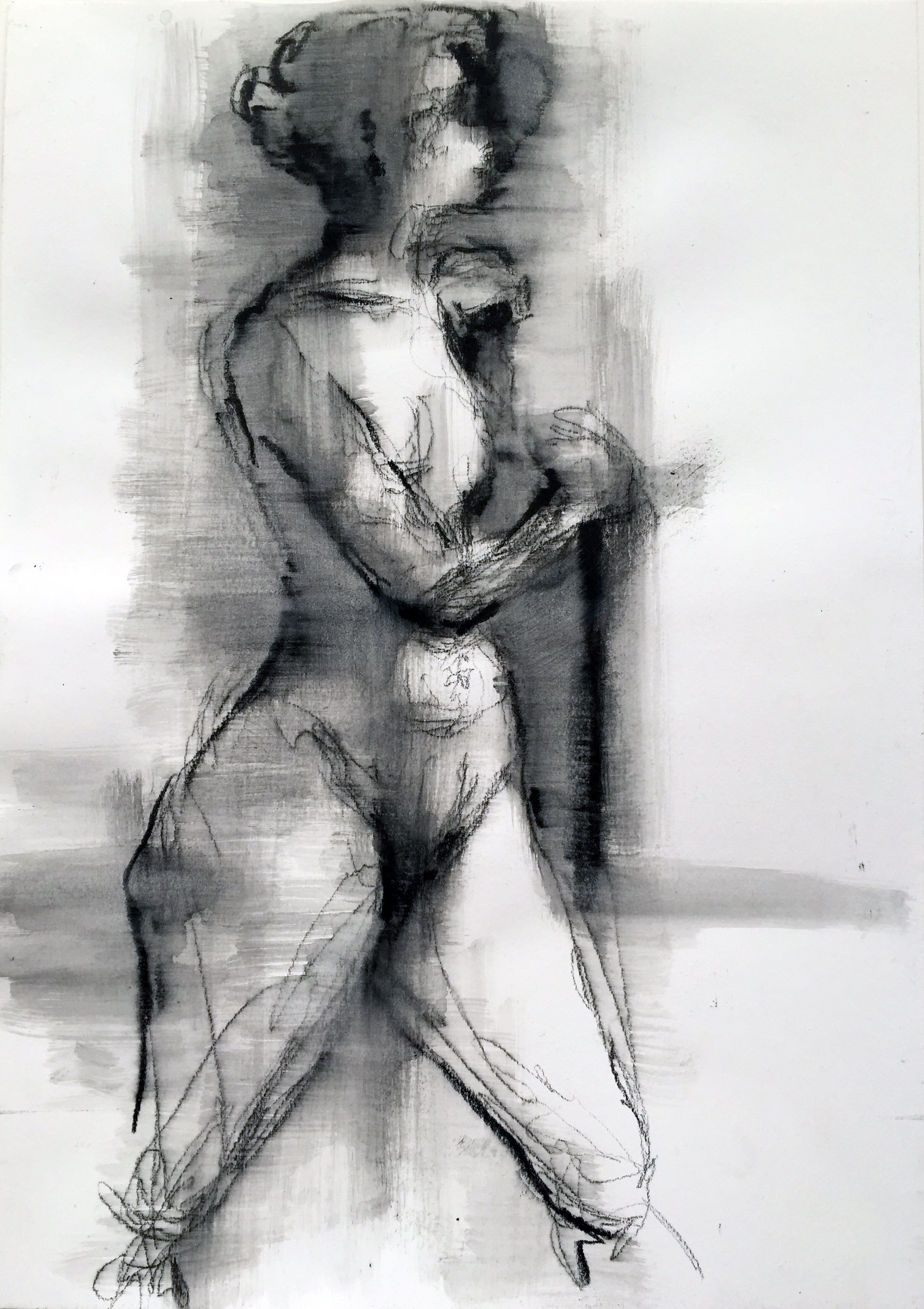   Nude 19  2016 Watercrayon on paper 16" x 11" 
