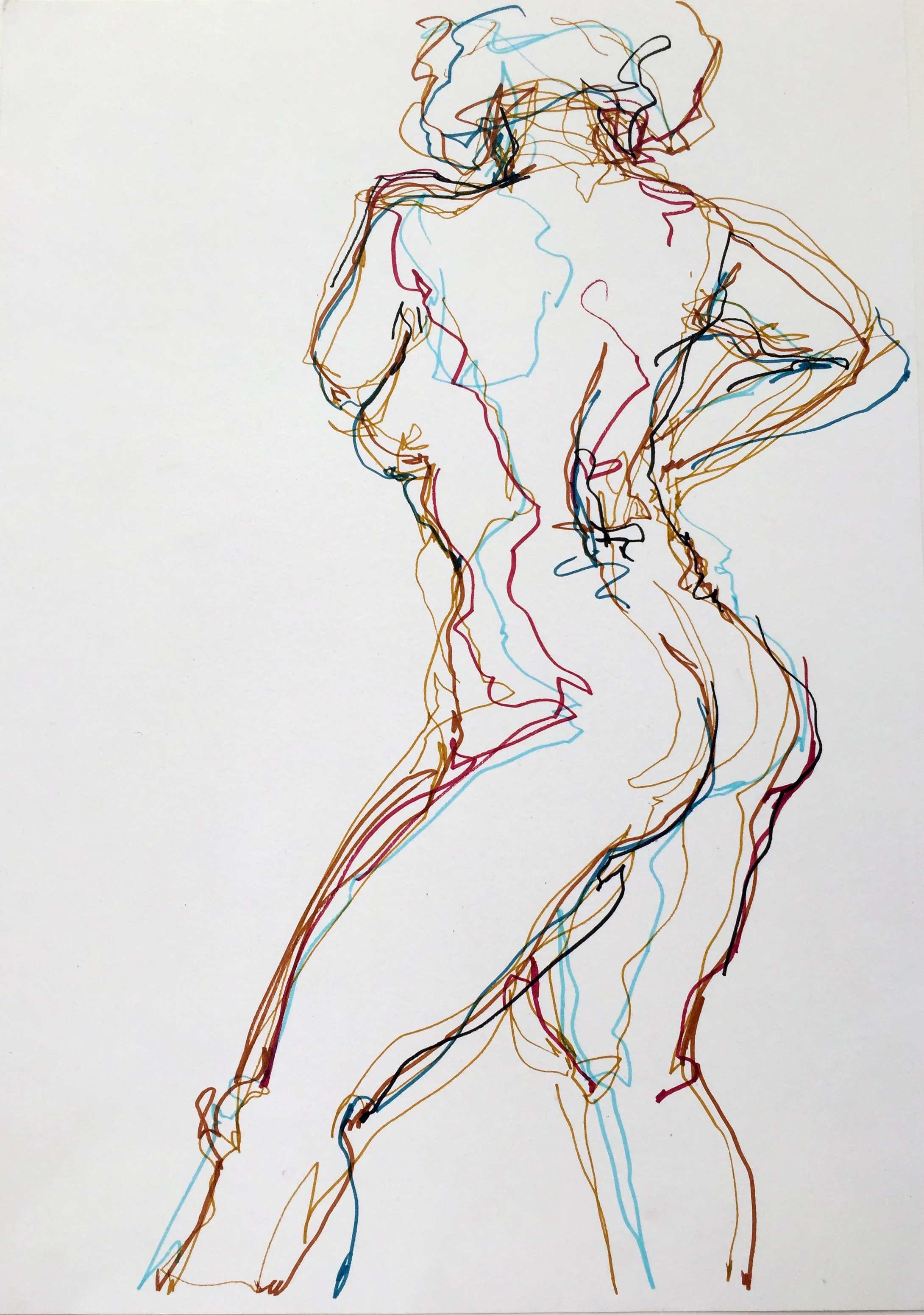 Nude 22 2016 Pen on paper 16" x 11"