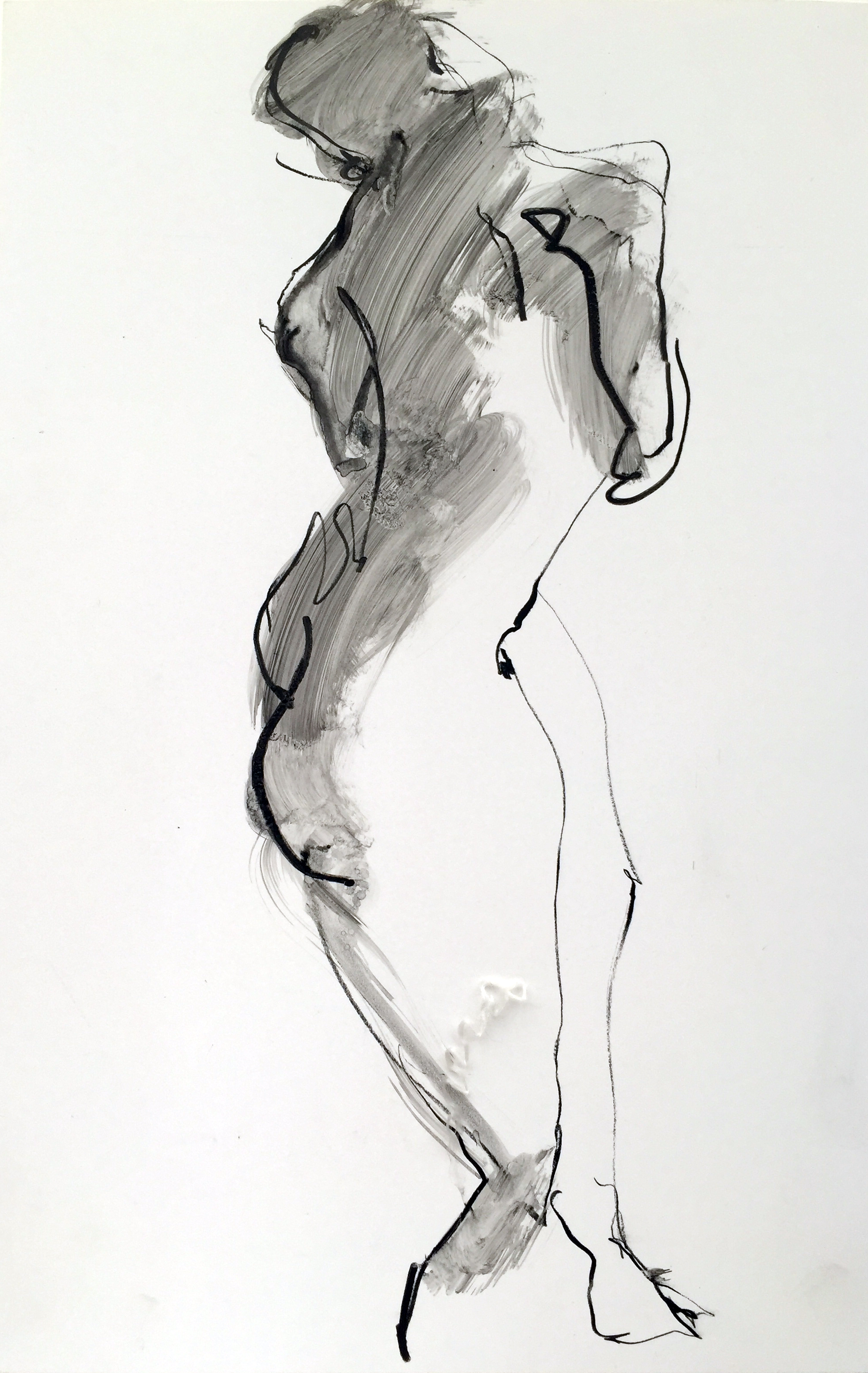   Nude 23  2013 Watercrayon on paper 16" x 11" 