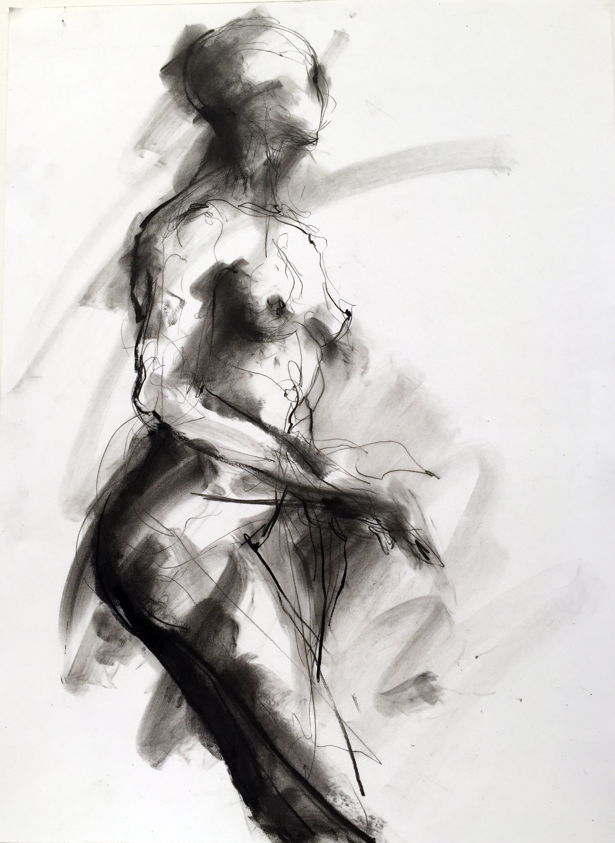  Nude 25  2016 Charcoal on paper 18" x 12" 