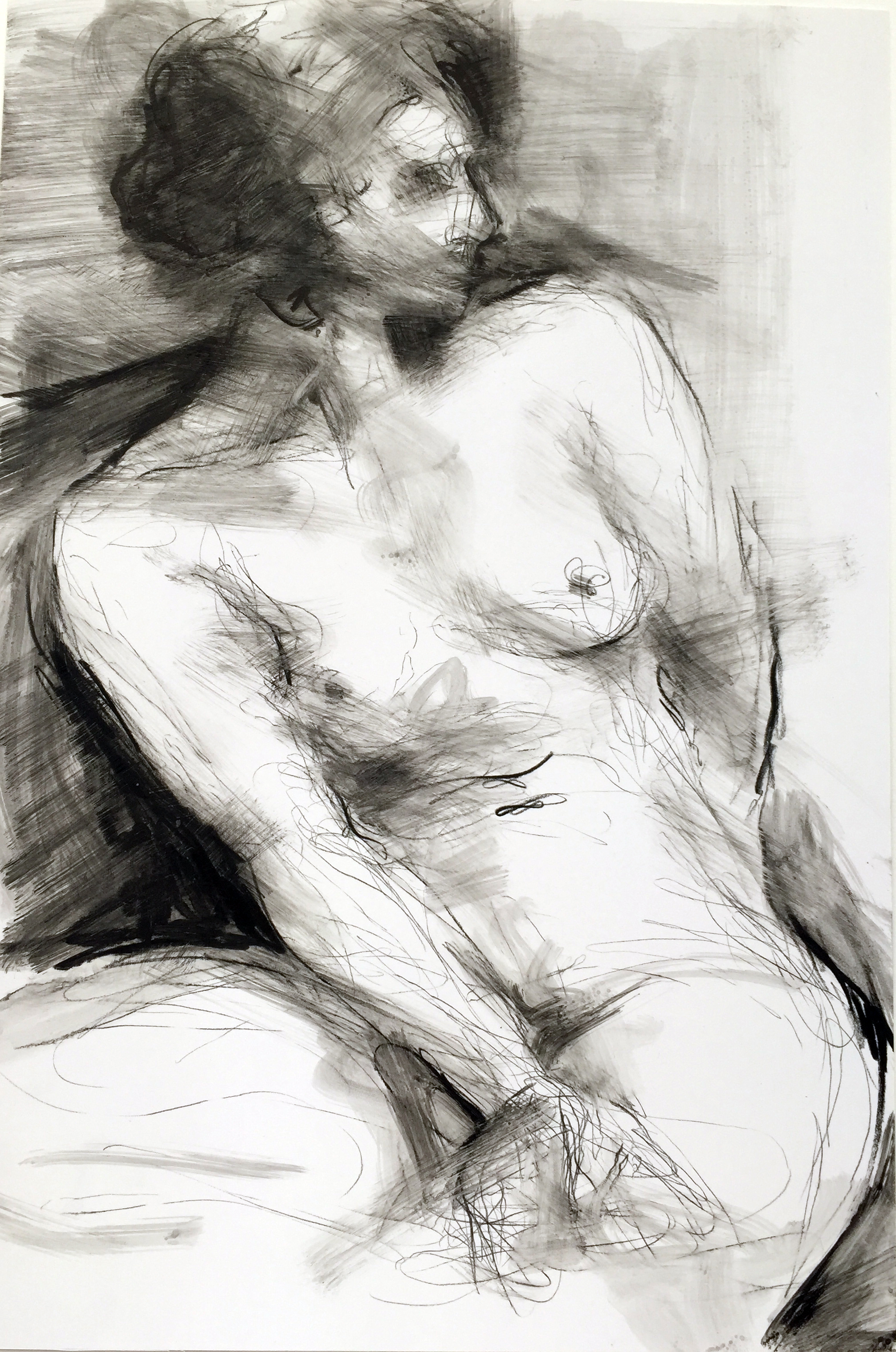   Nude 26  2016 Watercrayon on paper 18" x 12" 