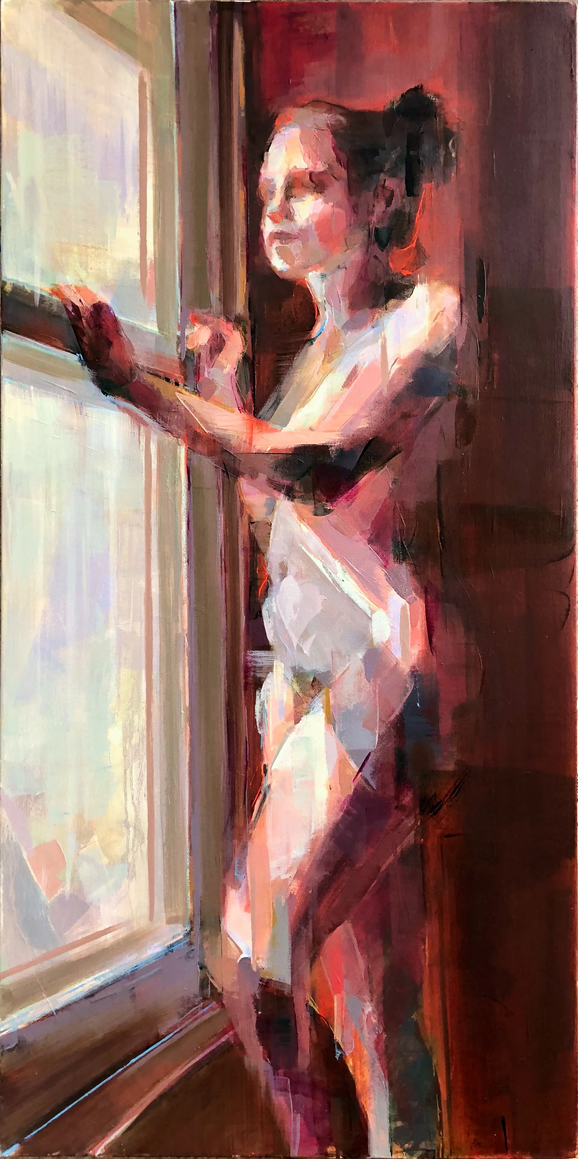 A minute will reverse 2018 Oil on canvas 48" x 24"