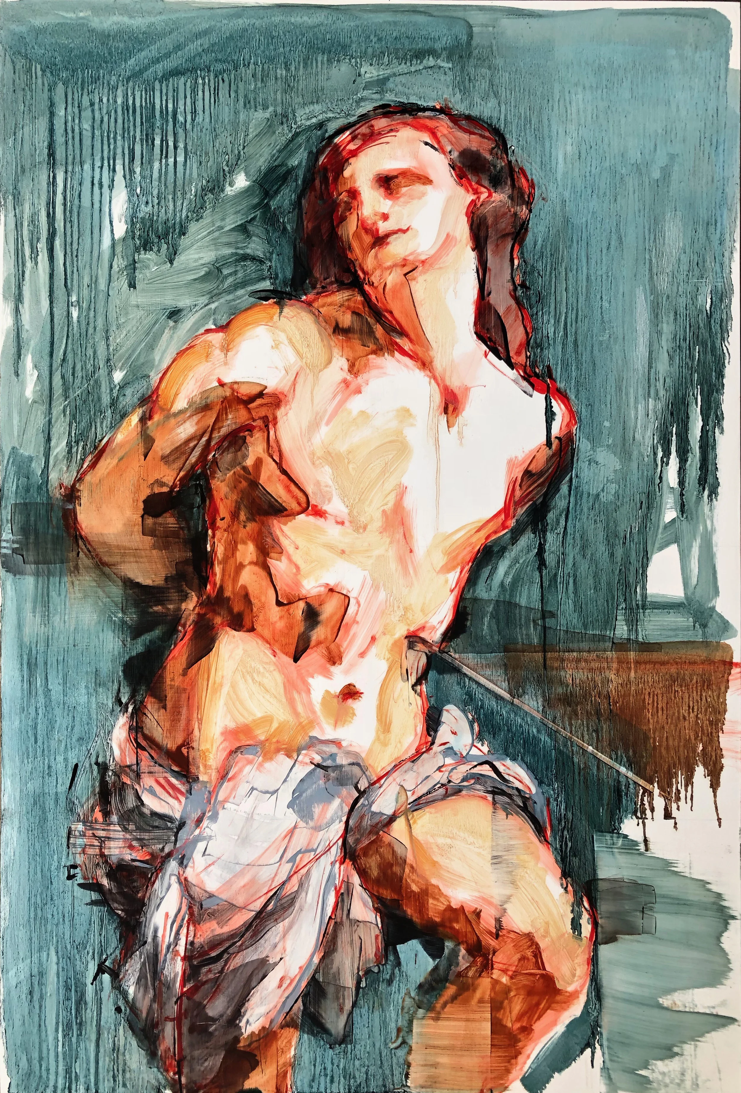 Saint Sebastian 2018 Oil on panel 40" x 27"