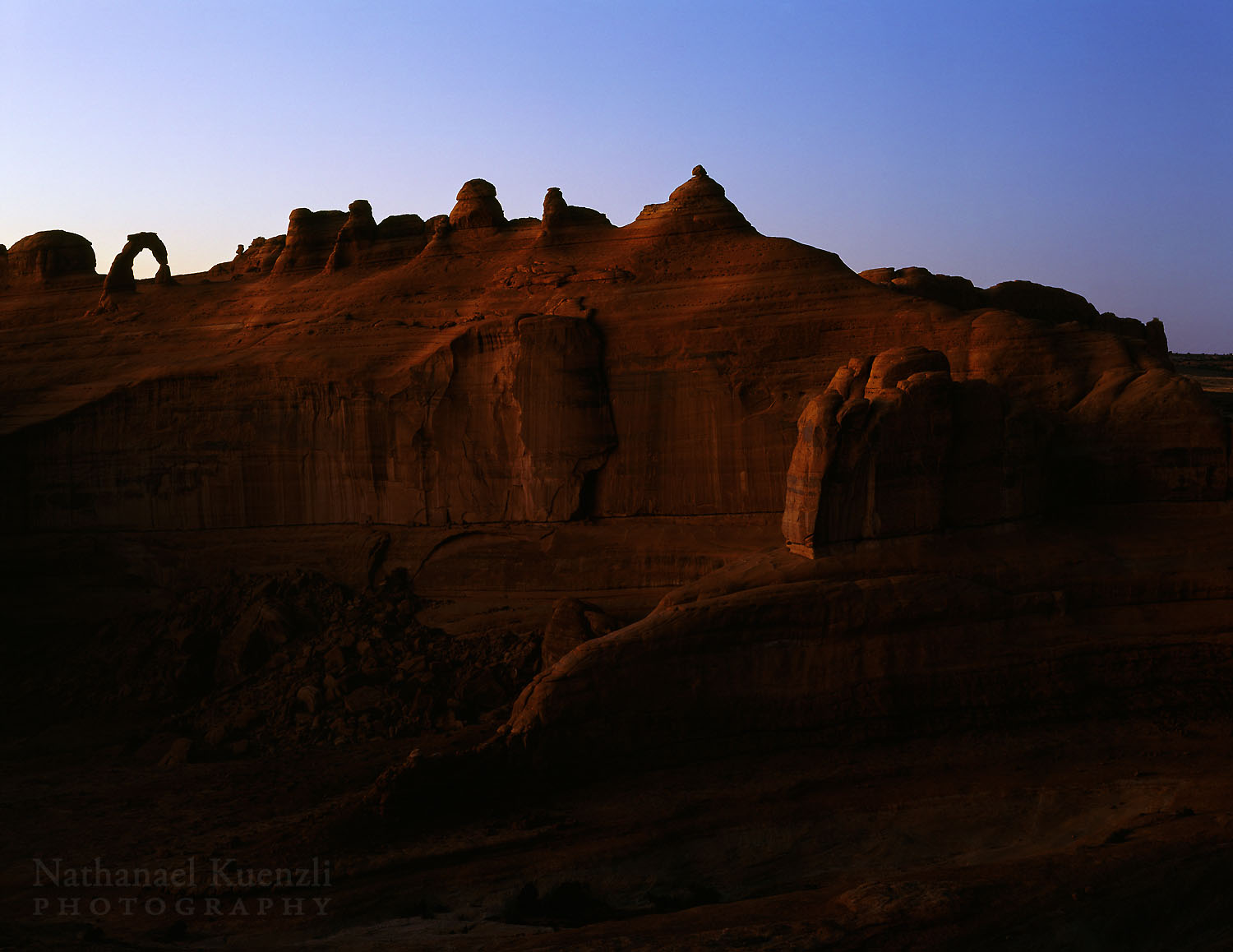    Delicate Arch at Dusk, Arches National Park, Utah, October 2003   