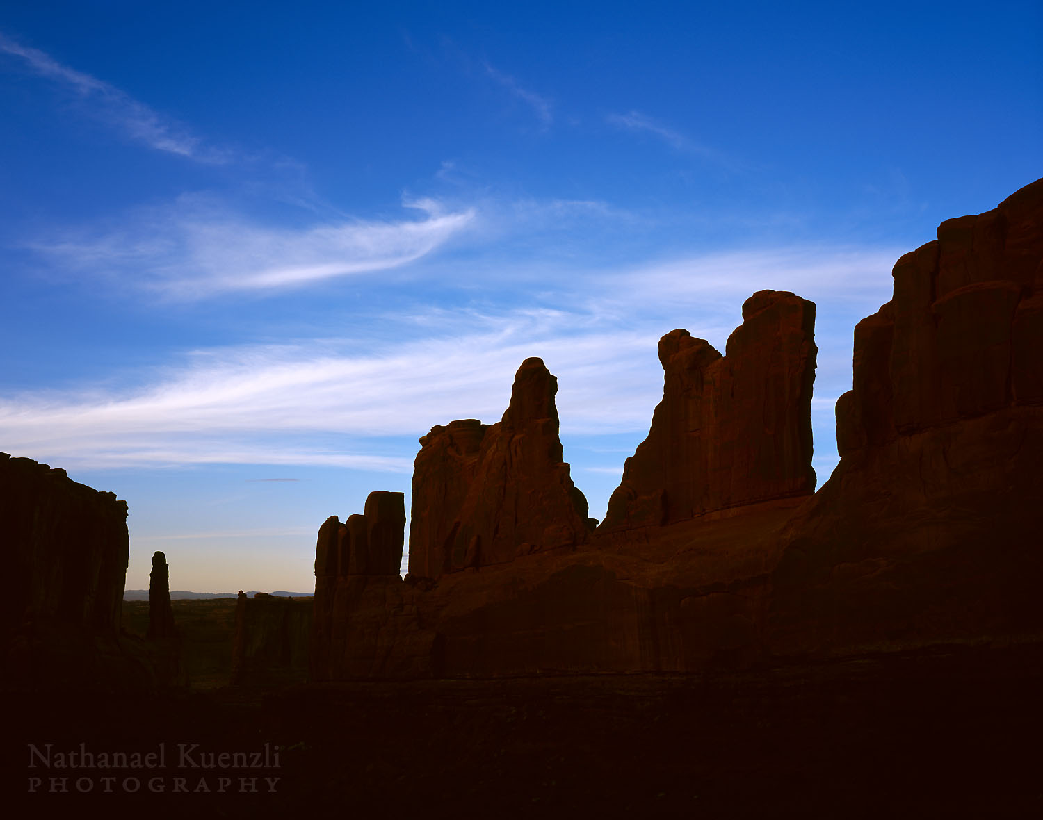   Park Avenue at Dusk, Arches NP, Utah, November 2010  