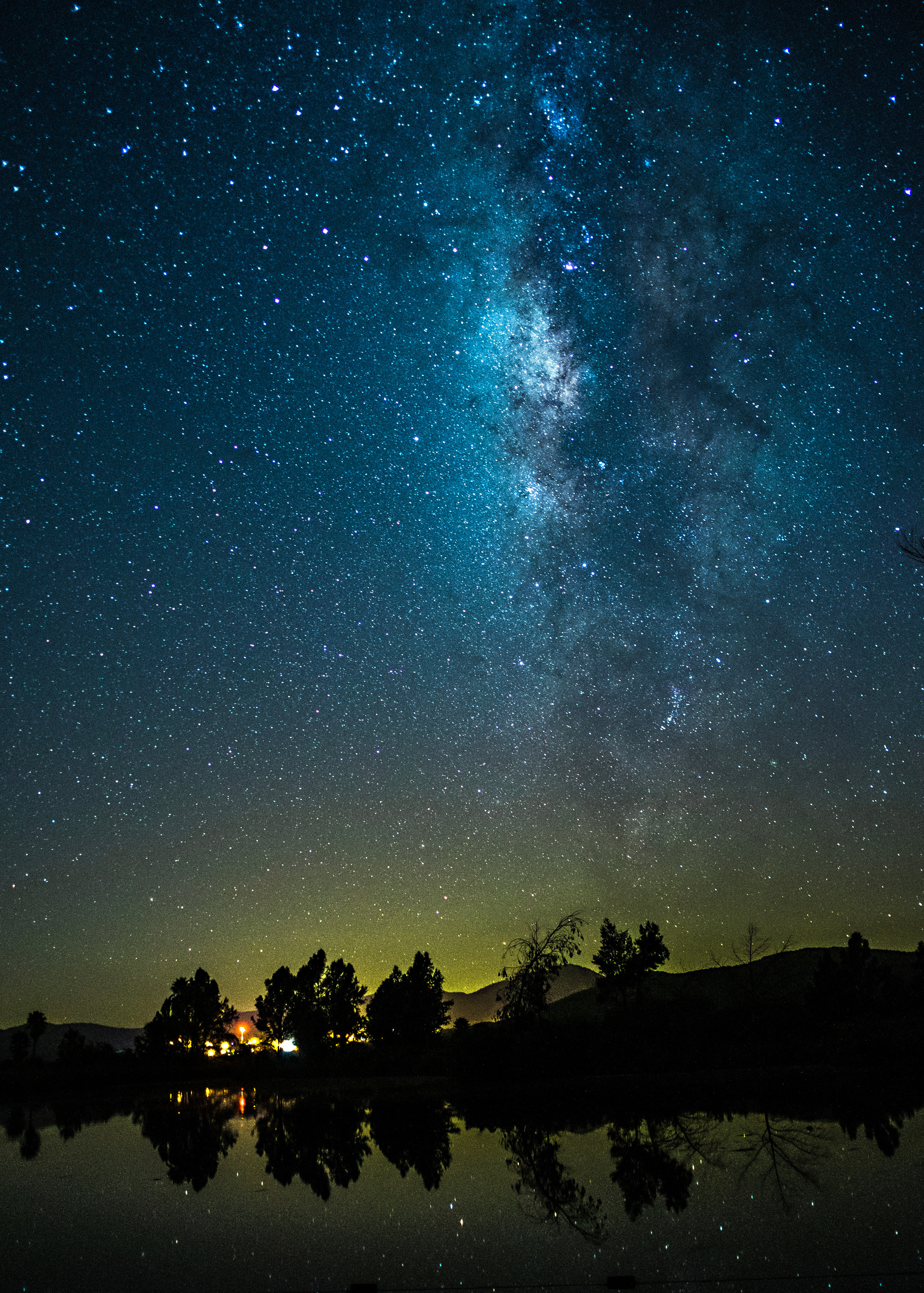 Milky Way over the Media Luna lagoon.