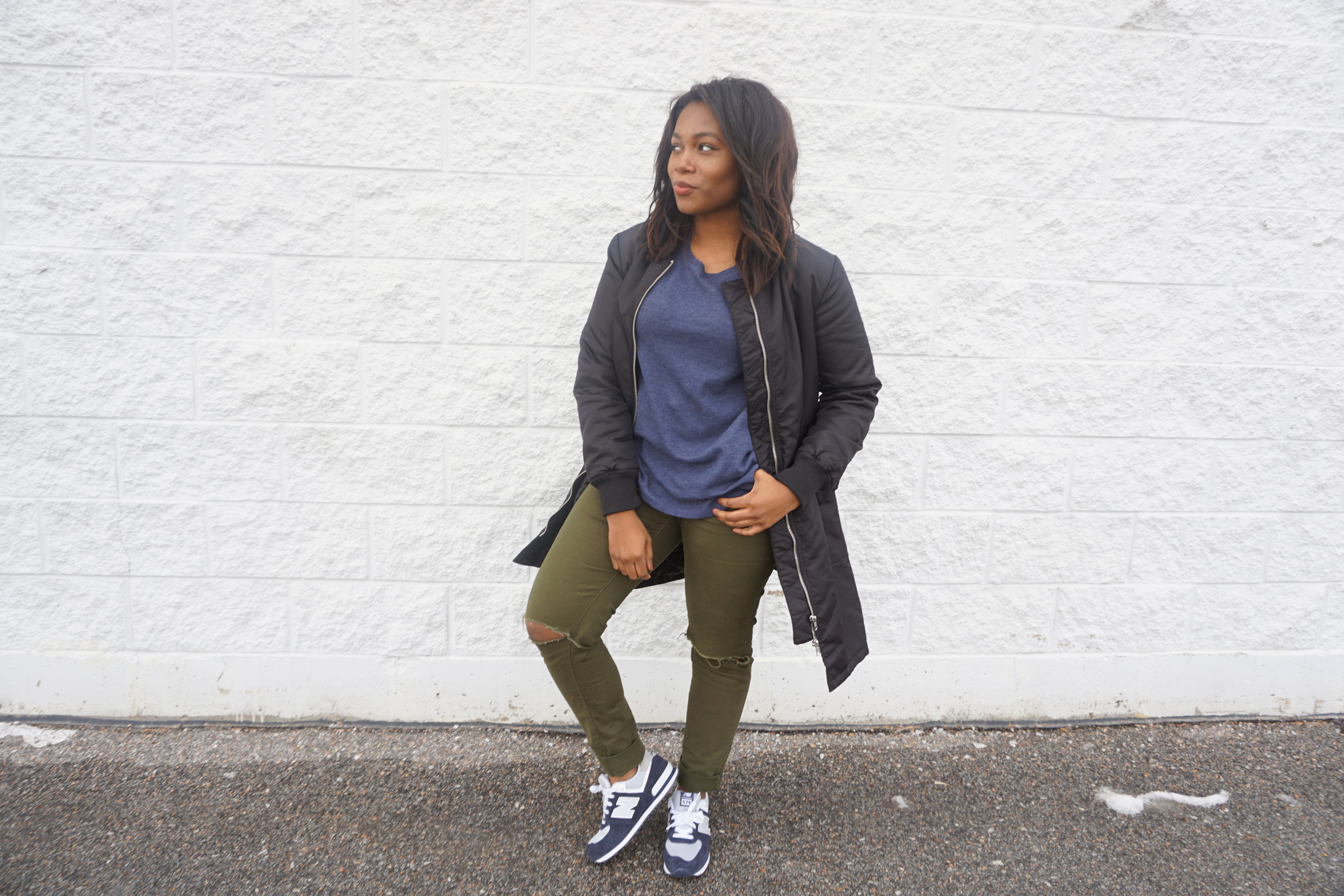 Knee'd Out Olive Jeans - $18.00 
