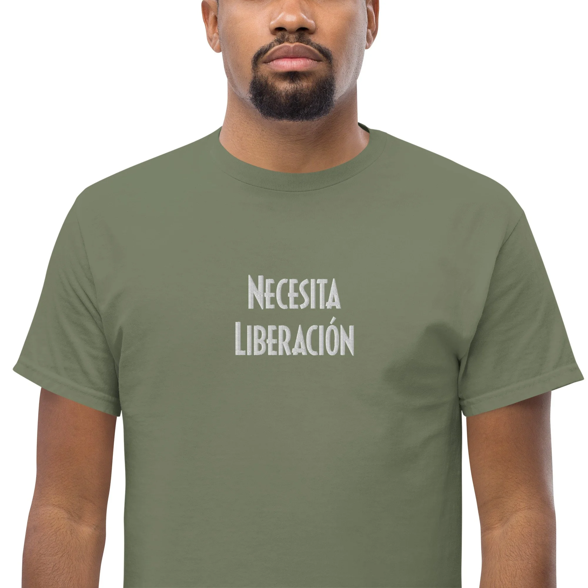mens-classic-tee-military-green-zoomed-in-64722b6d62de7.jpg
