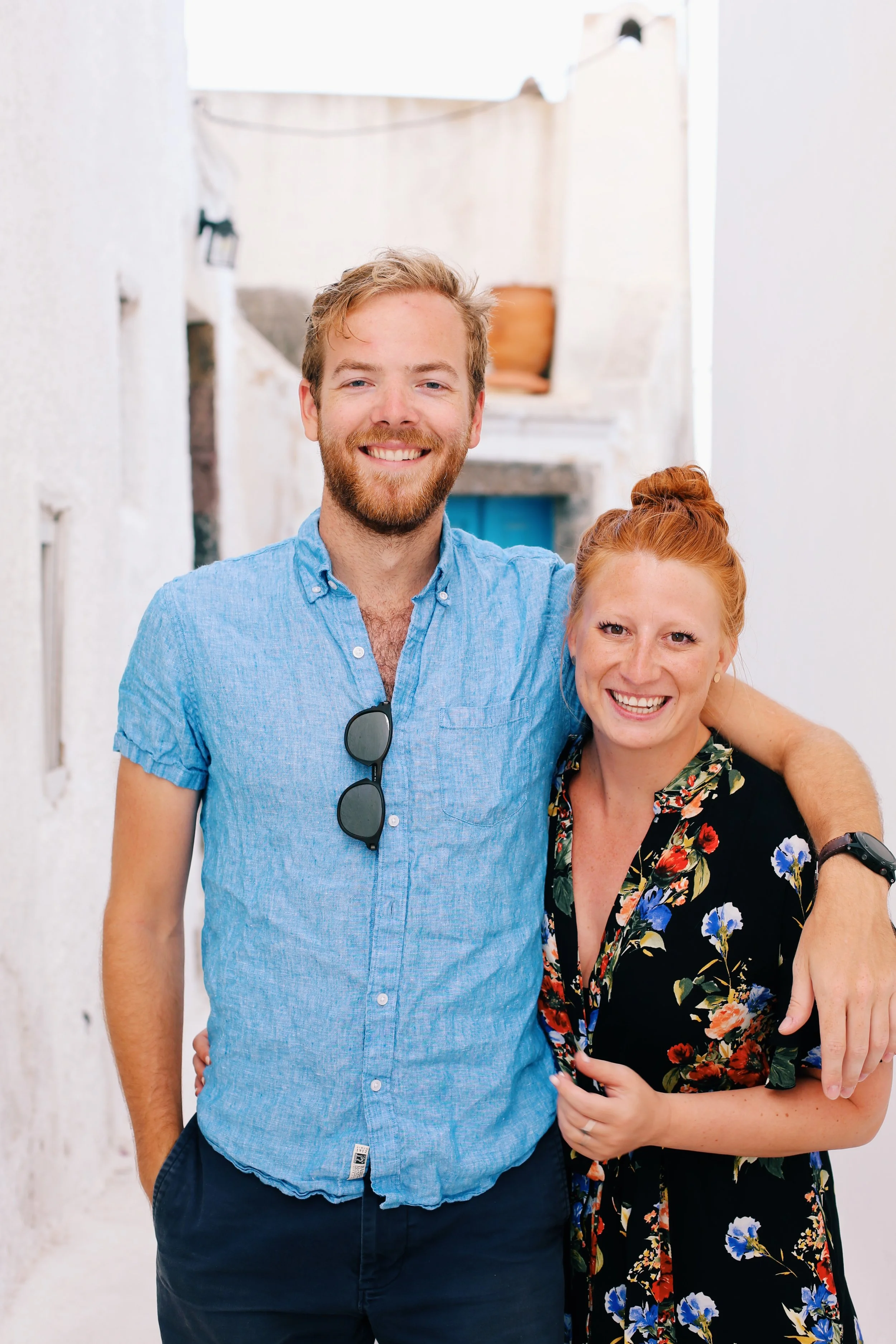 Ali + Wyatt in front our our AirBnB