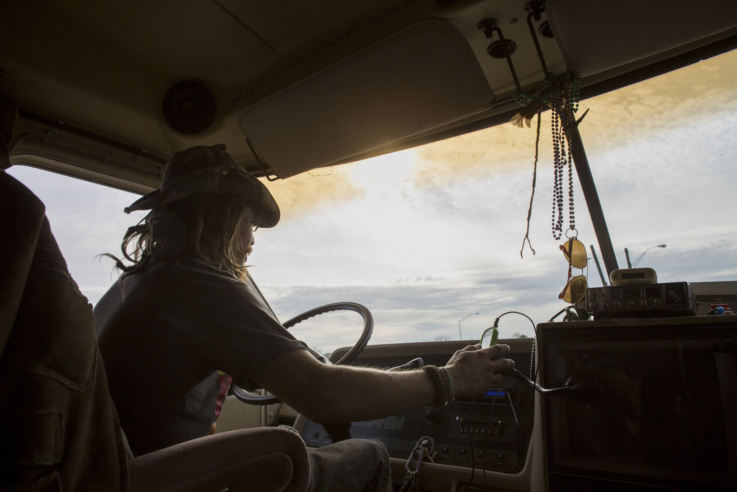  Spiral checks the GPS on his phone as he drives towards Indianapolis, Indiana. Spiral and his companions plan to stop in Indianapolis, then travel to Ferguson, Missouri, then onward through Kansas and to Colorado and finally California. 