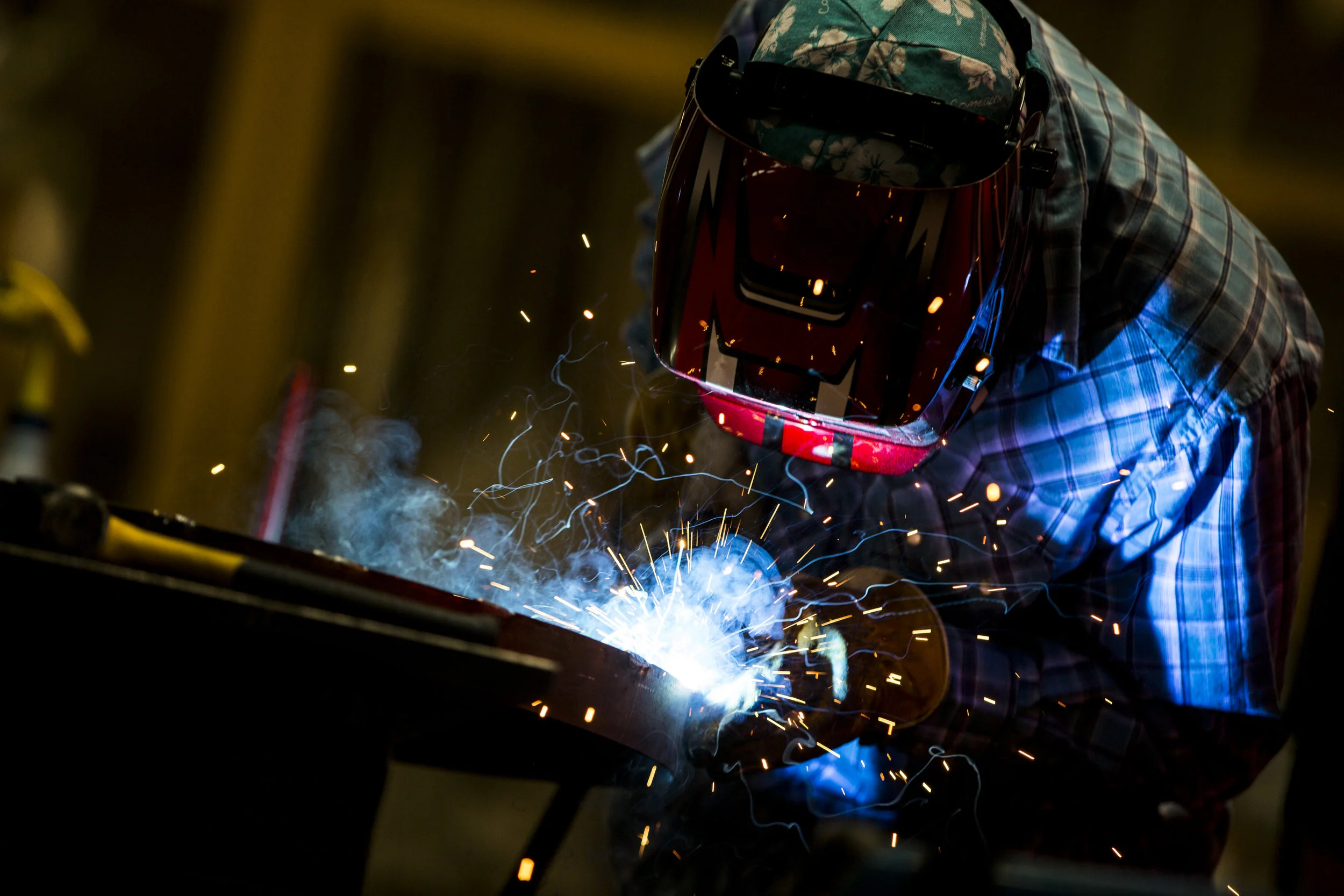 Ryan Bieman works on some welding at Gist Specialties, which makes custom wood and metal fabrications, in North Las Vegas on Wednesday, May 10, 2017. Patrick Connolly Las Vegas Review-Journal @PConnPie