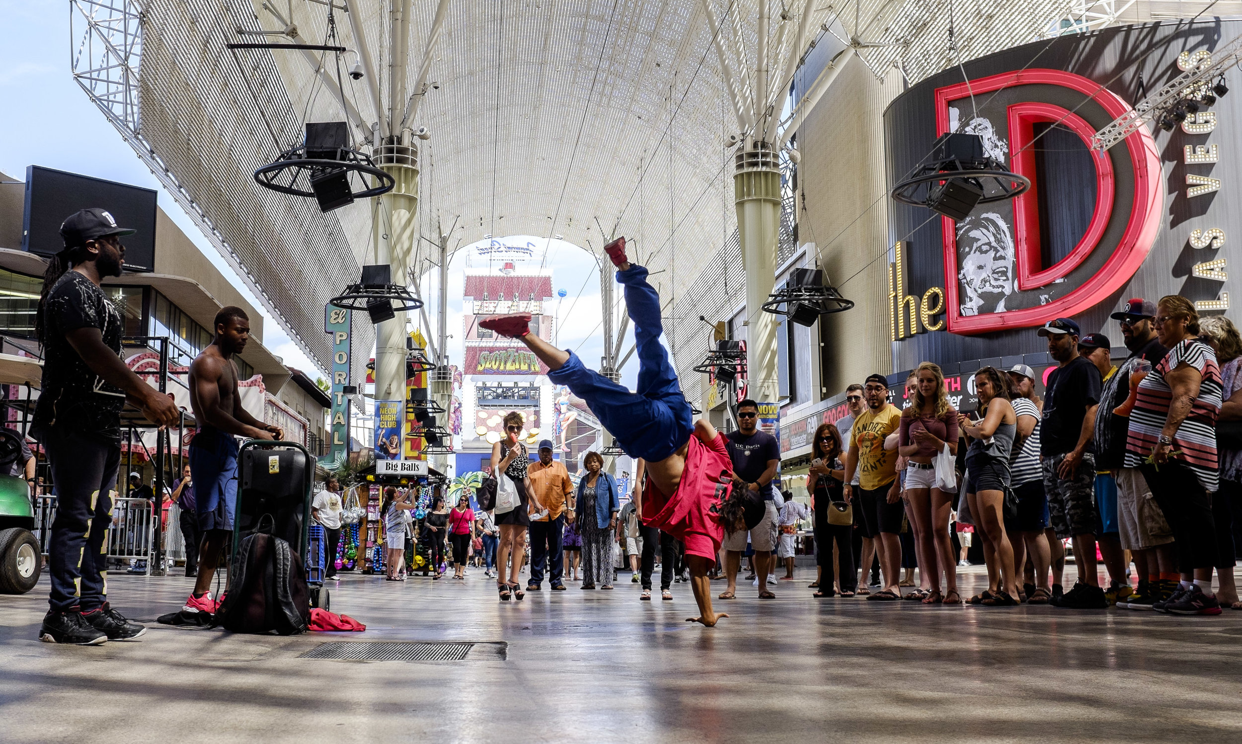  "Jet" of the YAK (You Already Know) Dance Crew perform on Fremont Street on Thursday, May 25, 2017. Patrick Connolly Las Vegas Review-Journal @PConnPie 