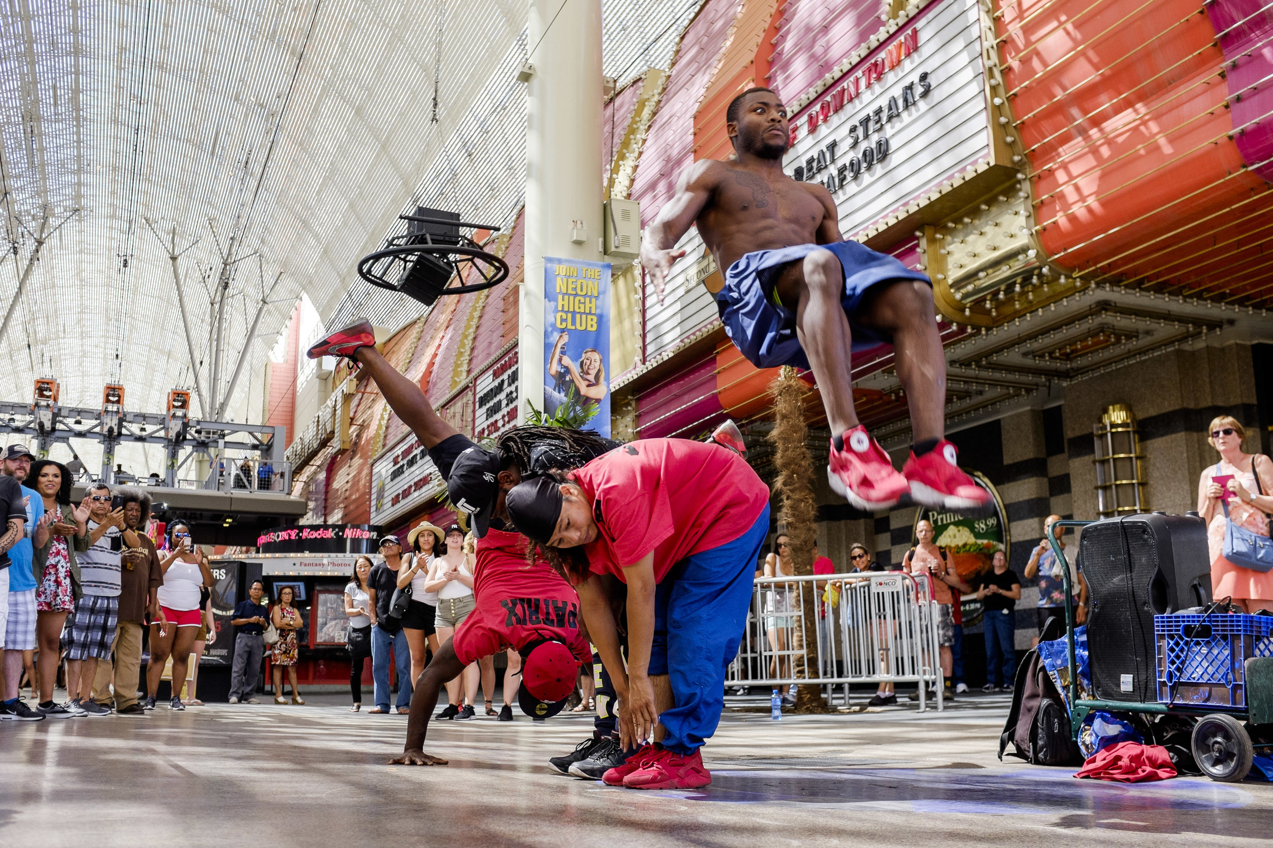  Members of the YAK (You Already Know) Dance Crew perform on Fremont Street on Thursday, May 25, 2017. Patrick Connolly Las Vegas Review-Journal @PConnPie 