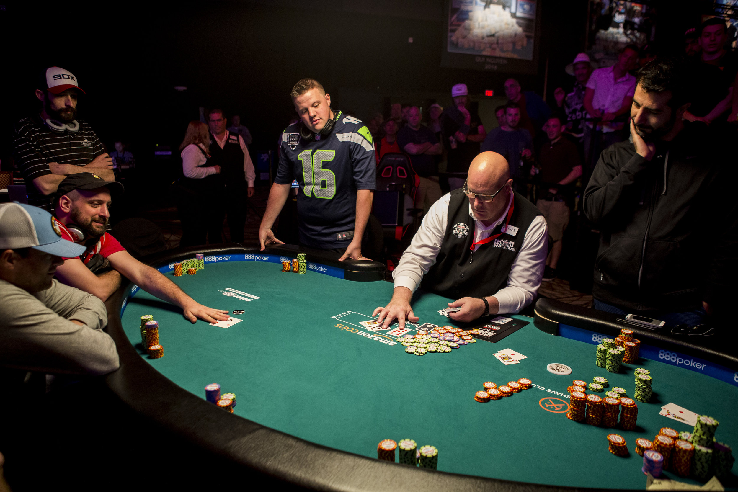  Matt Affleck competes at the final table of the Colossus III - $565 No-Limit Hold'em tournament at the World Series of Poker on Wednesday, June 7, 2017.  Patrick Connolly Las Vegas Review-Journal @PConnPie 