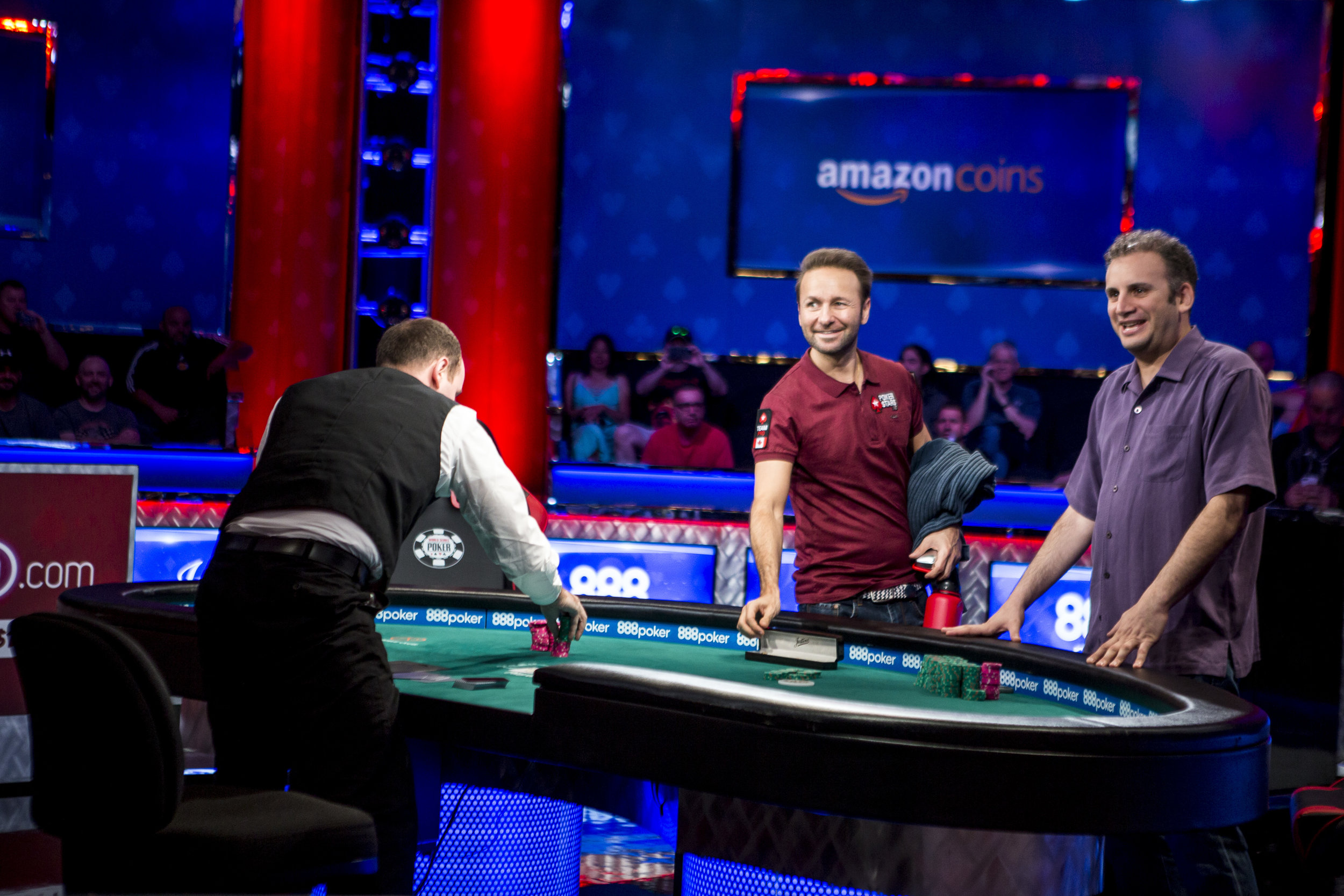  Abe Mosseri, right, celebrates after ousting Daniel Negreanu and winning the $10,000 Omaha Hi-Lo 8 or Better at the World Series of Poker on Wednesday, June 7, 2017.  Patrick Connolly Las Vegas Review-Journal @PConnPie 