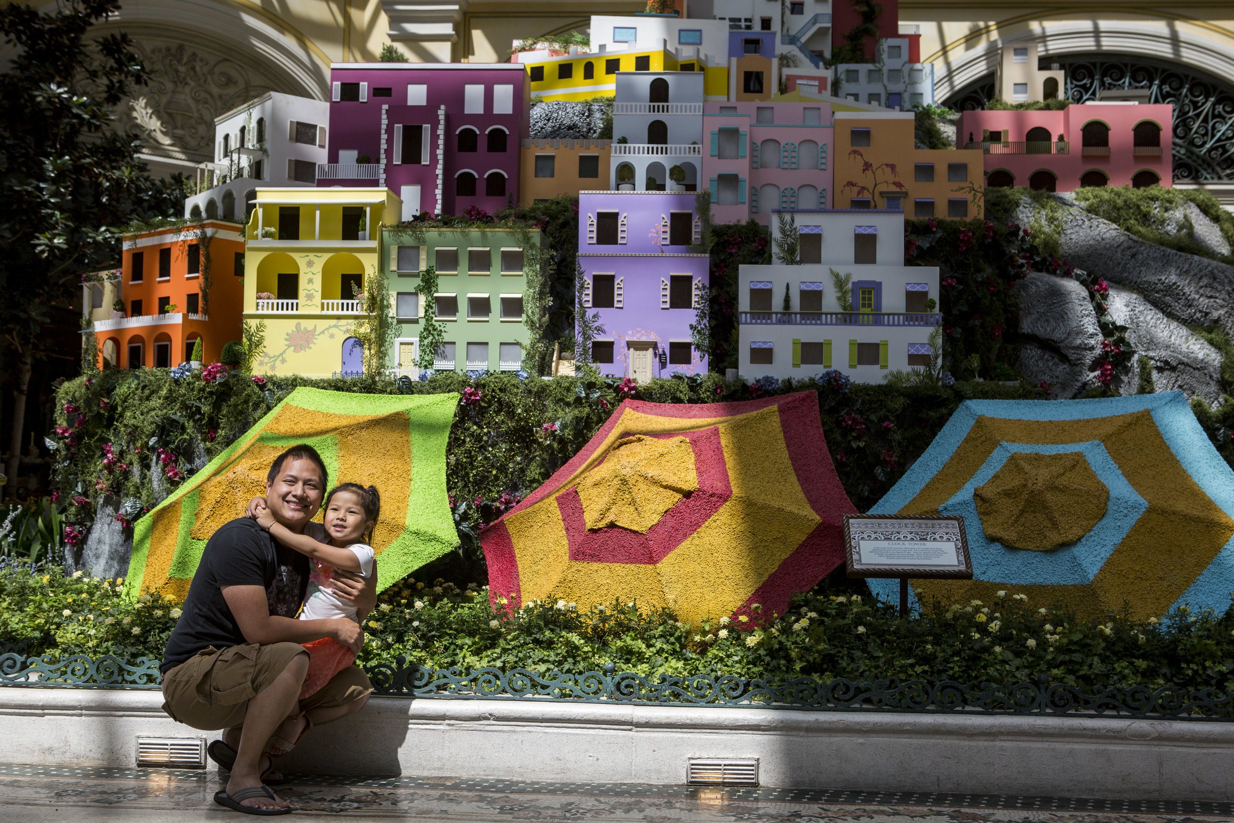  Kenny Nguyen and his daughter Serena, 4, of Garden Grove, California, take a photo together during the opening of the new Italian-inspired display in the Bellagio's conesrvatory on Monday, June 12, 2017.  Patrick Connolly Las Vegas Review-Journal @P
