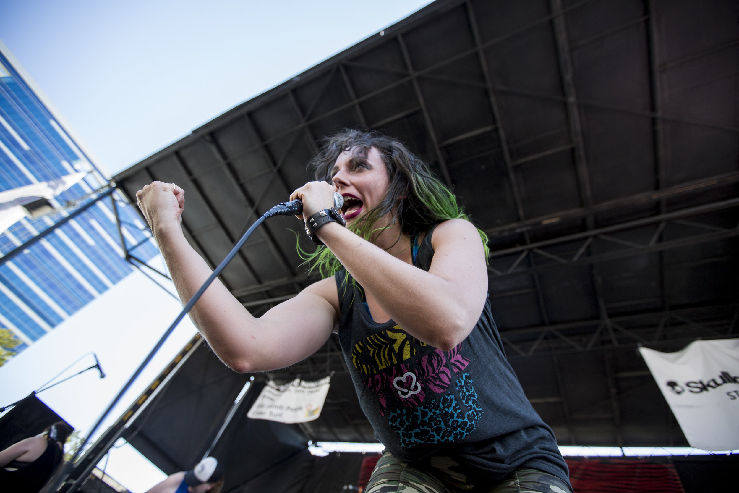  Shawna Potter, singer of War on Women, performs at Vans Warped Tour at the Hard Rock Hotel and Casino on Friday, June 23, 2017.  Patrick Connolly Las Vegas Review-Journal @PConnPie 