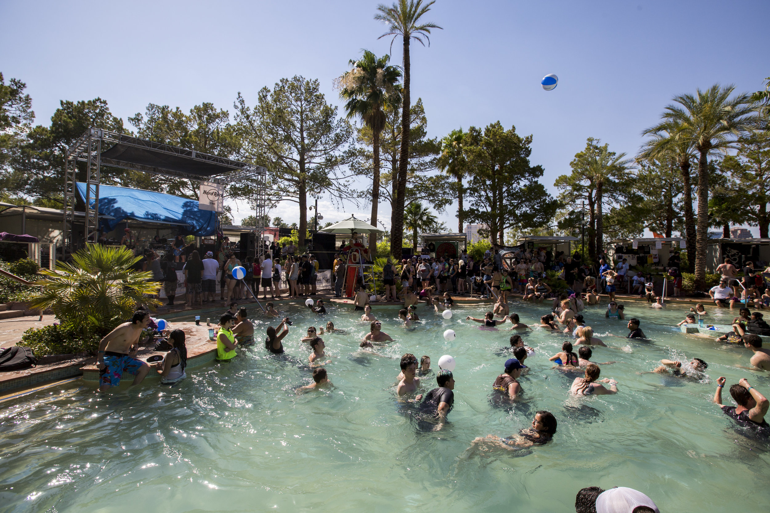  Concert-goers cool off in the Nirvana Pool at Vans Warped Tour at the Hard Rock Hotel and Casino on Friday, June 23, 2017.  Patrick Connolly Las Vegas Review-Journal @PConnPie 