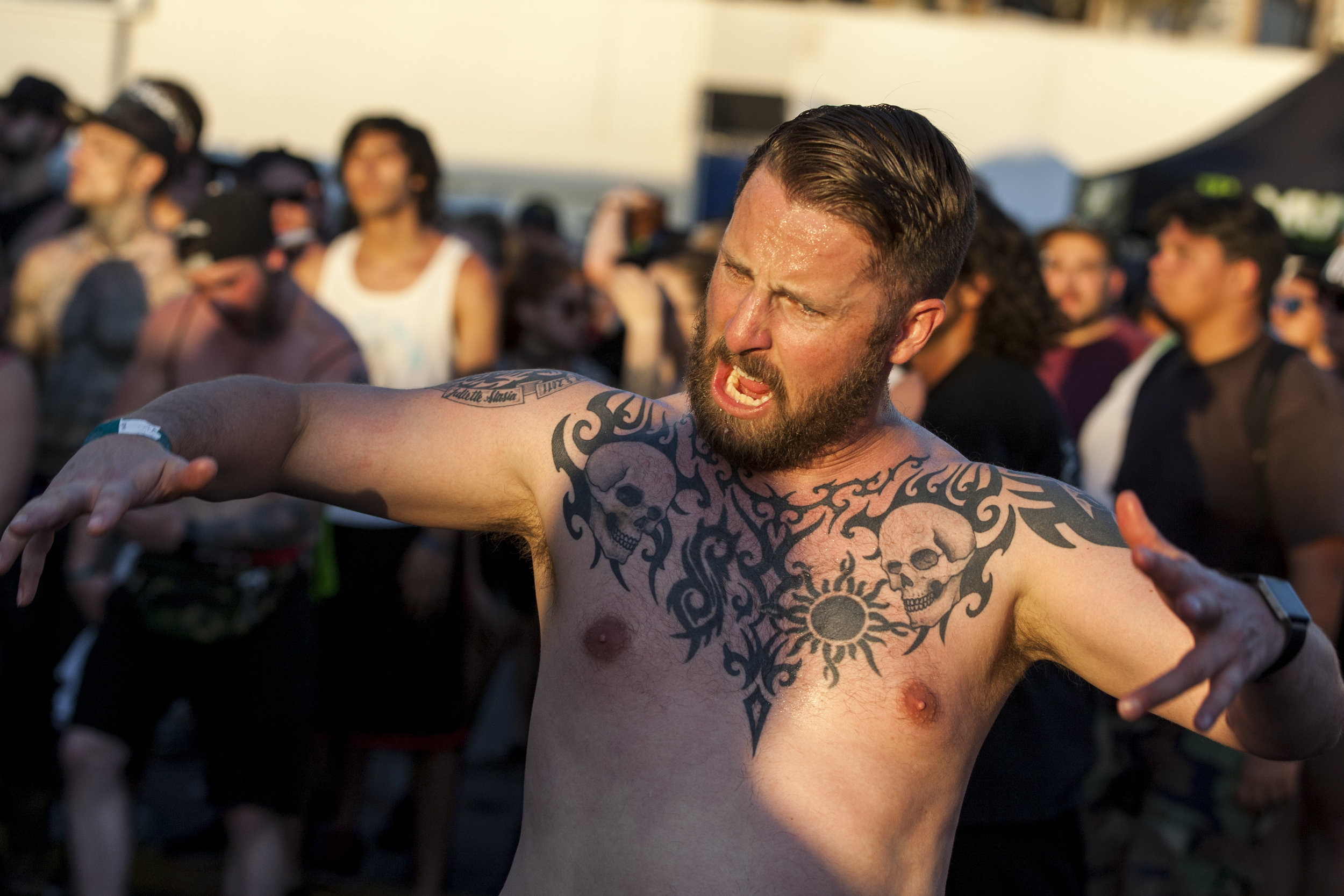  A Hatebreed fan moshes while Hatebreed performs at Vans Warped Tour at the Hard Rock Hotel and Casino on Friday, June 23, 2017.  Patrick Connolly Las Vegas Review-Journal @PConnPie 