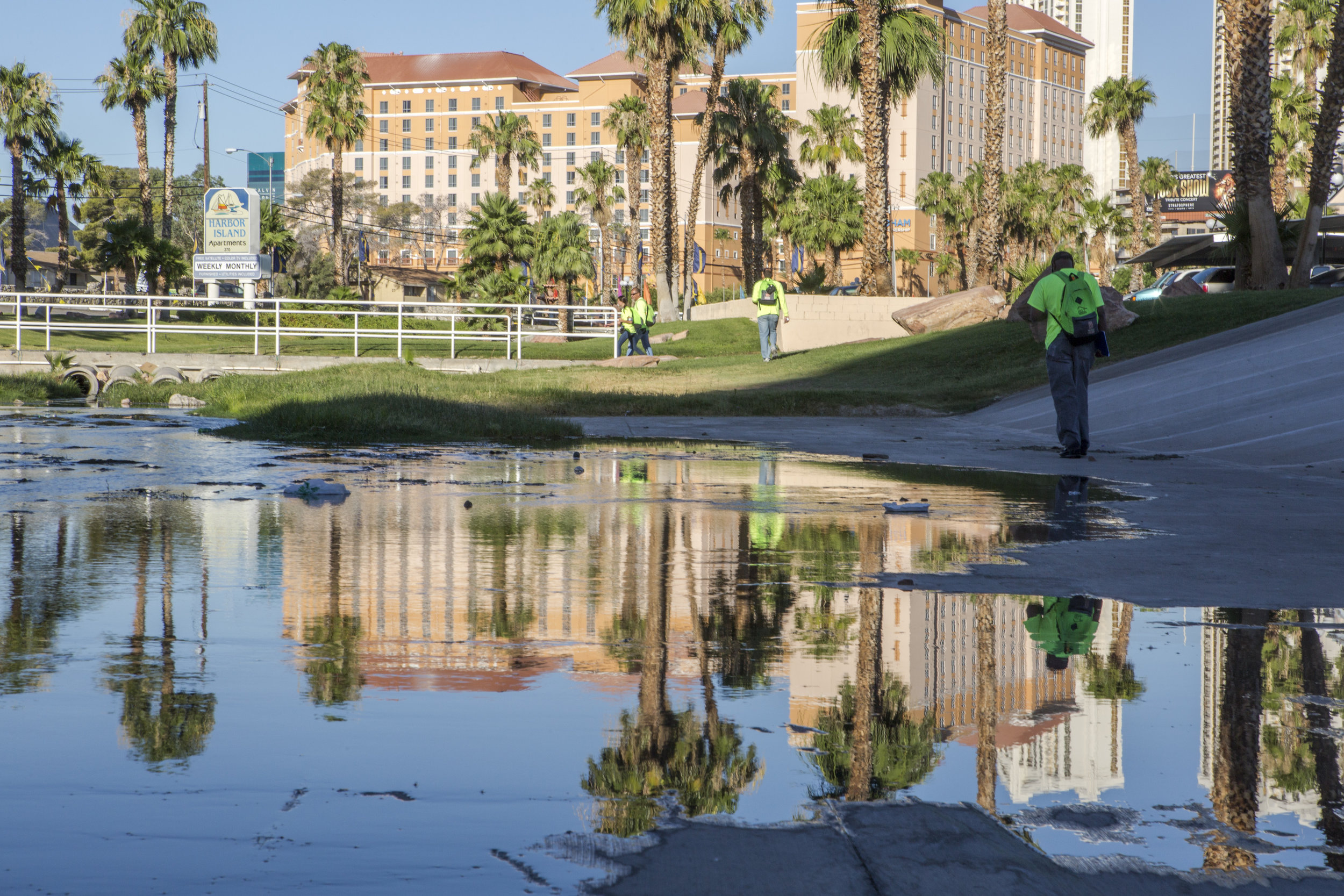  The HELP of Southern Nevada team exits a flood tunnel near the Hard Rock Hotel and Casino on Tuesday, June 27, 2017.  Patrick Connolly Las Vegas Review-Journal @PConnPie 