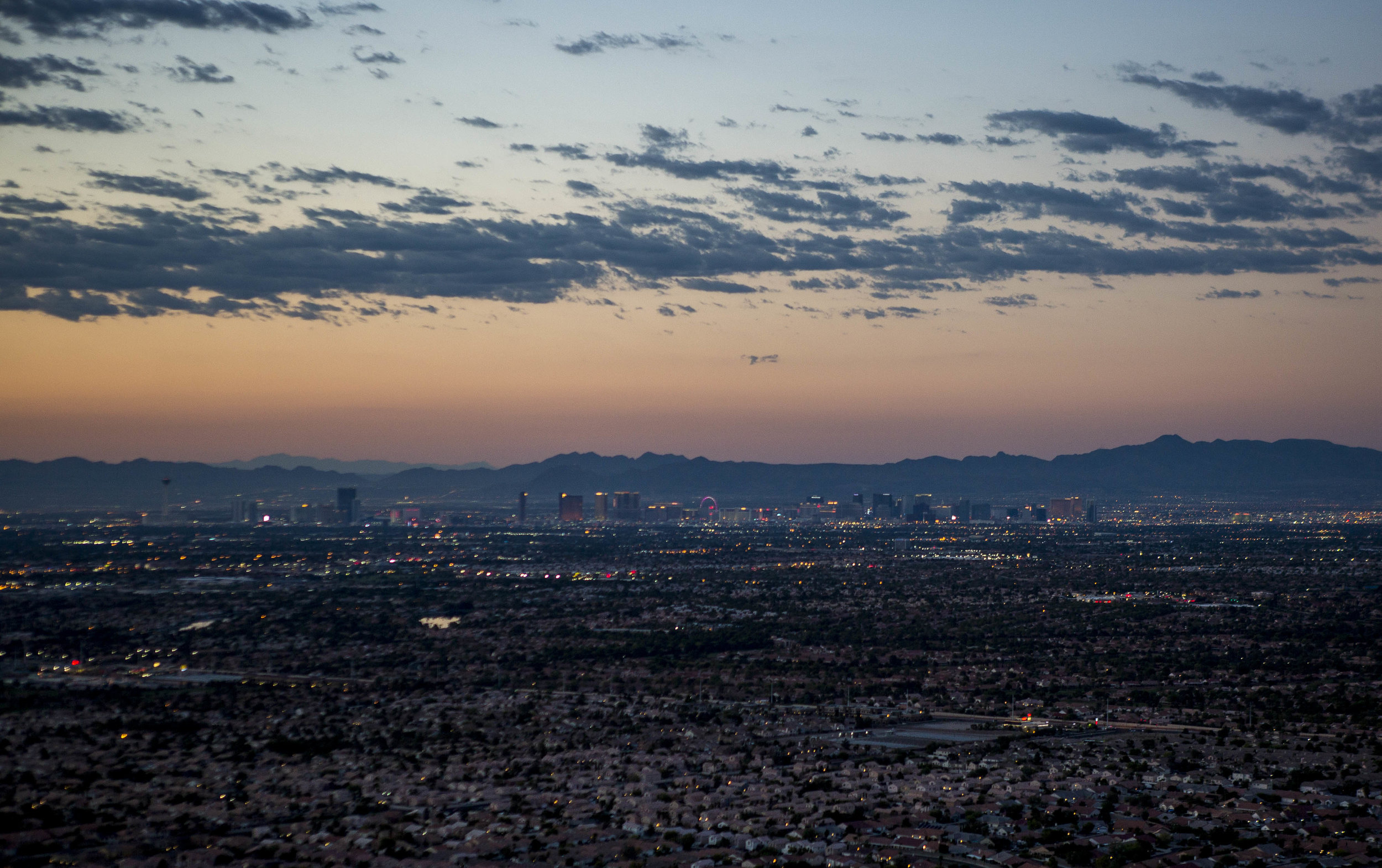  The Strip at dawn as seen from Lone Mountain on Tuesday, Aug. 8, 2017.  Patrick Connolly Las Vegas Review-Journal @PConnPie 