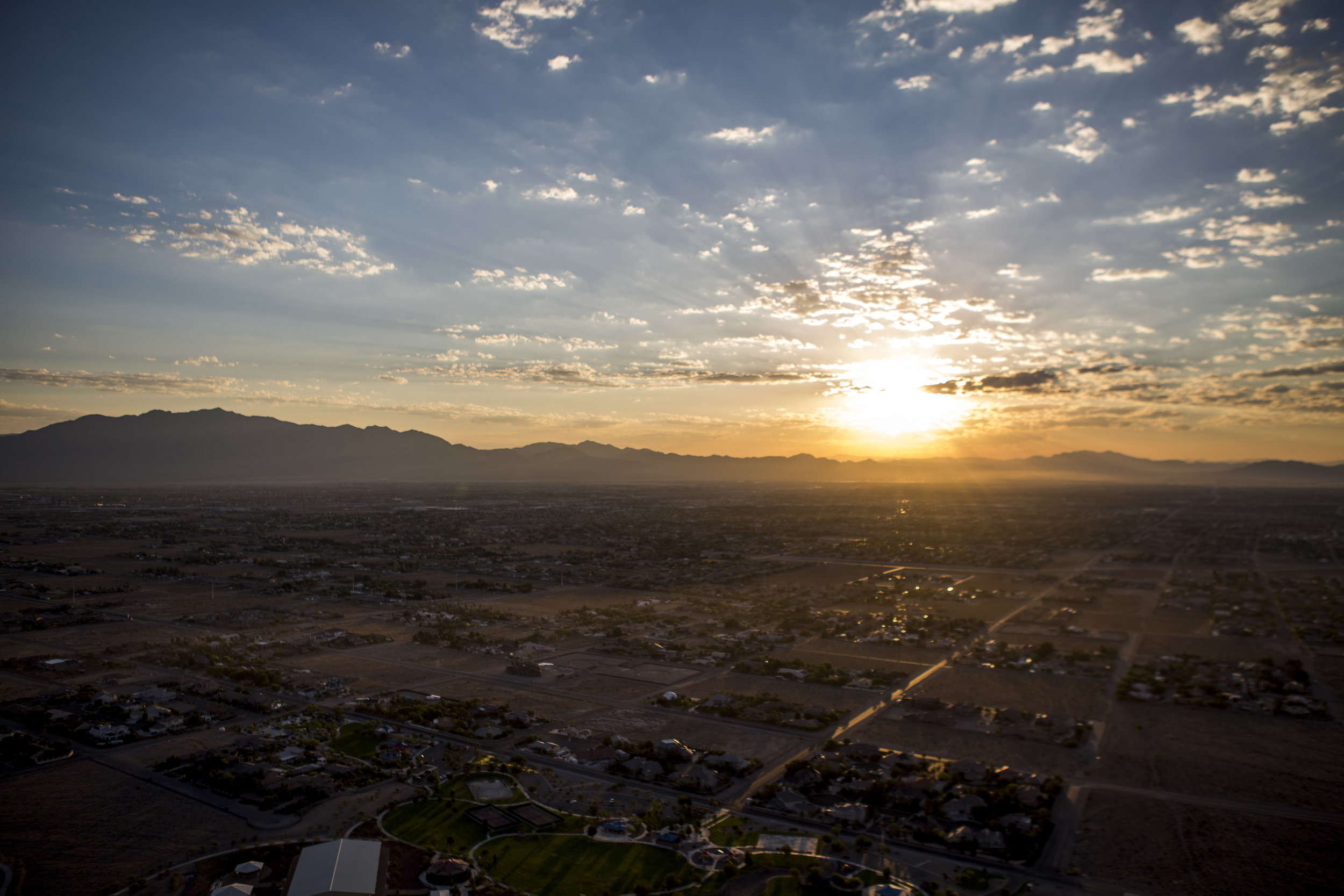  The sun rises over the Las Vegas Valley as seen from Lone Mountain on Tuesday, Aug. 8, 2017.  Patrick Connolly Las Vegas Review-Journal @PConnPie 