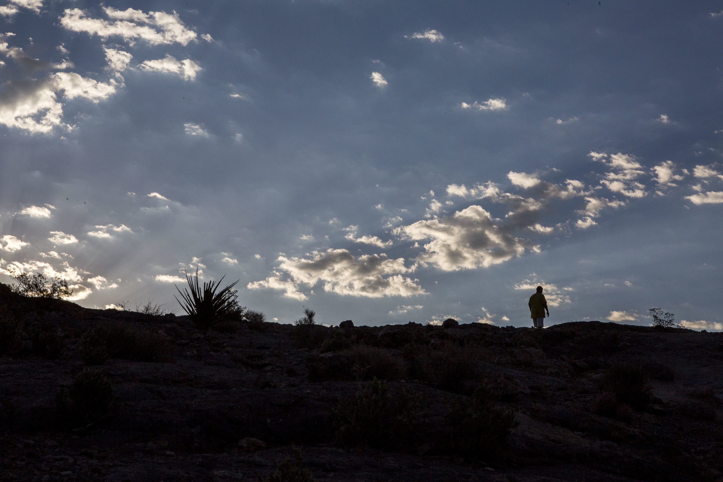 A man hikes up Lone Mountain just after sunrise on Tuesday, Aug. 8, 2017.  Patrick Connolly Las Vegas Review-Journal @PConnPie 