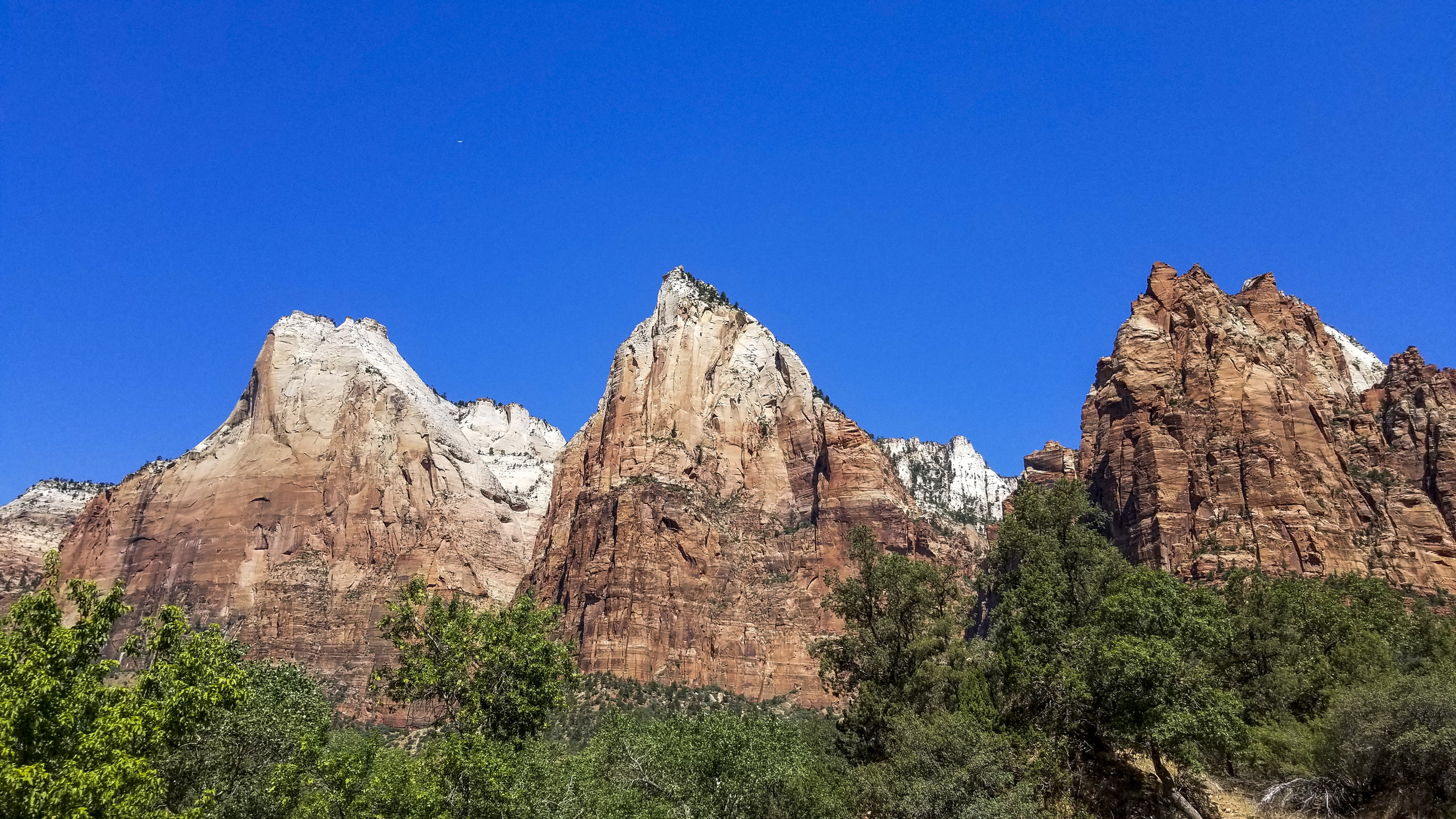  The cliffs of Zion National Park toward above the road in Utah on Friday, July 14, 2017.  Patrick Connolly Las Vegas Review-Journal @PConnPie 