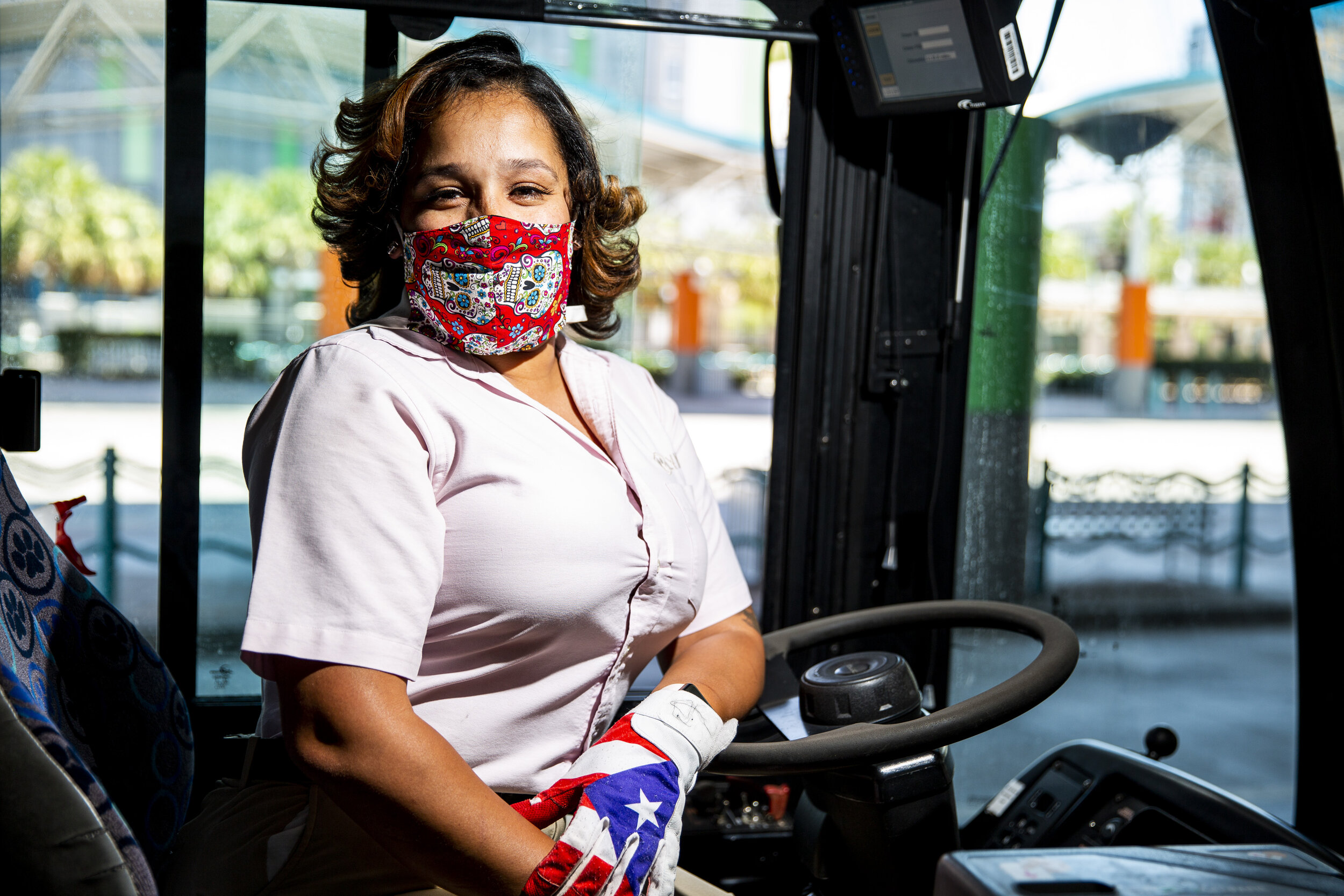  Sylvia Marano, a bus driver with Lynx, said, "I show up every day. Transportation can't stop, the people of Orlando still have to move. Doctors' offices are still open, people still have to go to the supermarket to get their things," at Lynx Central