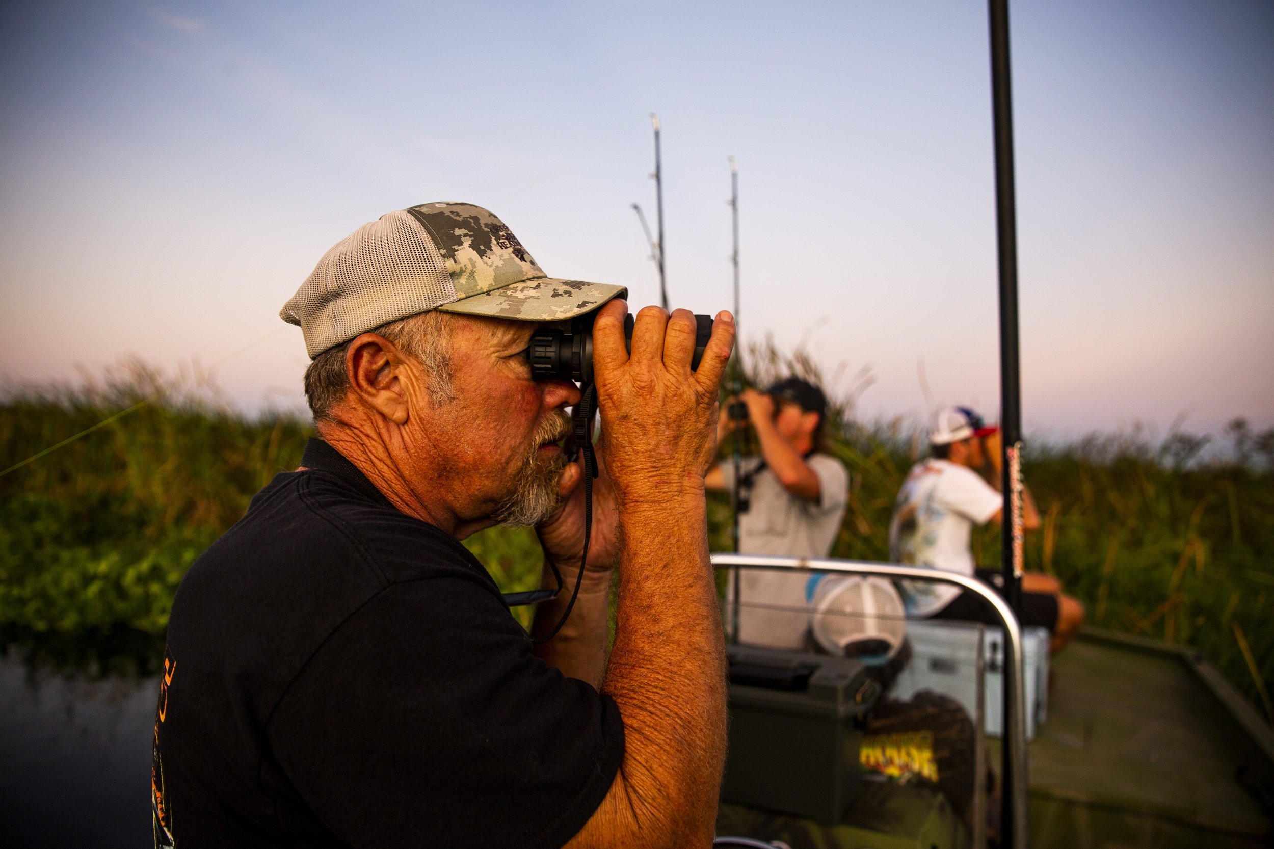  Capt. Bob Stafford during an alligator hunt with Okeechobee Charters on Lake Okeechobee Friday, Sept. 27, 2019. 