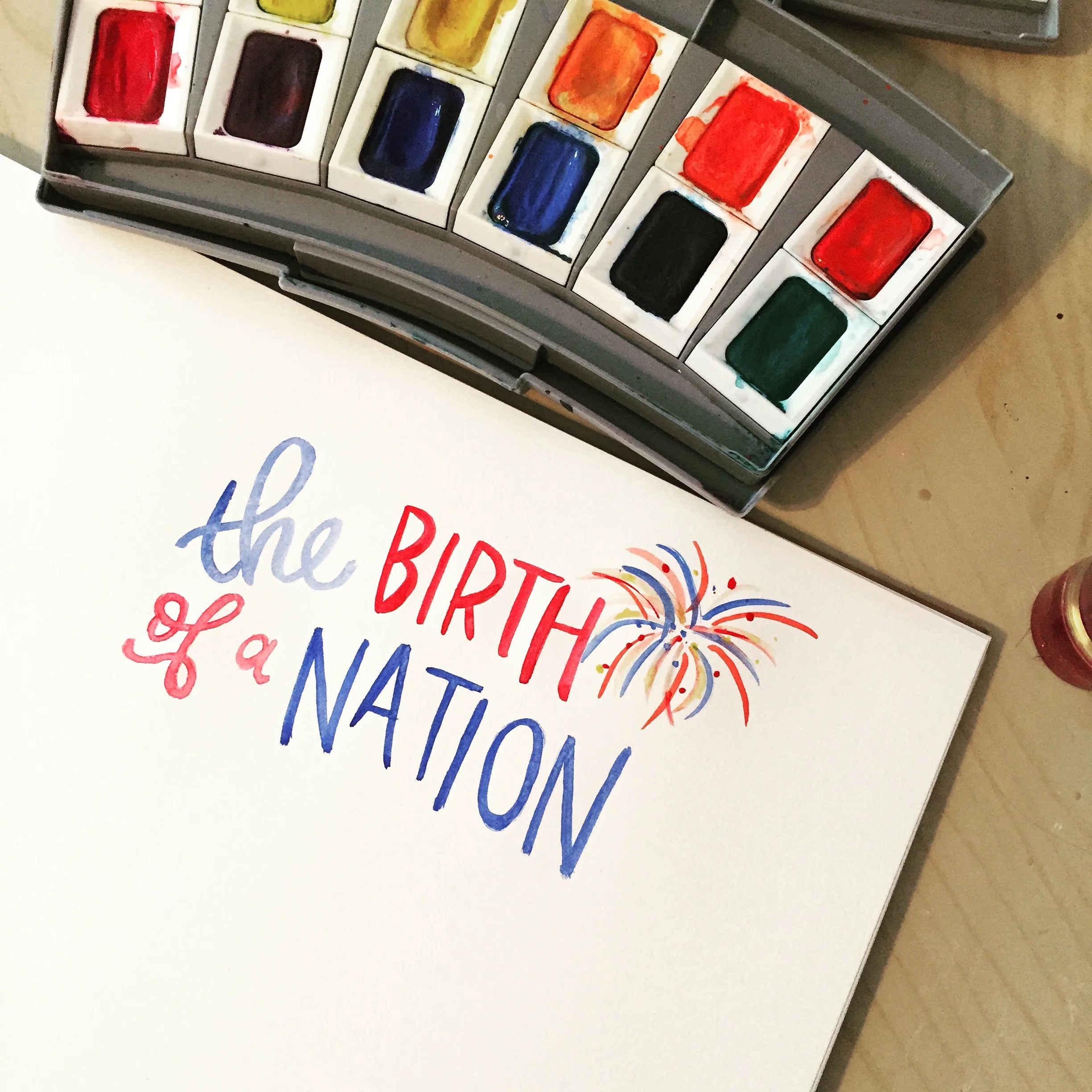 A watercolor piece I did for the Fourth of July.
