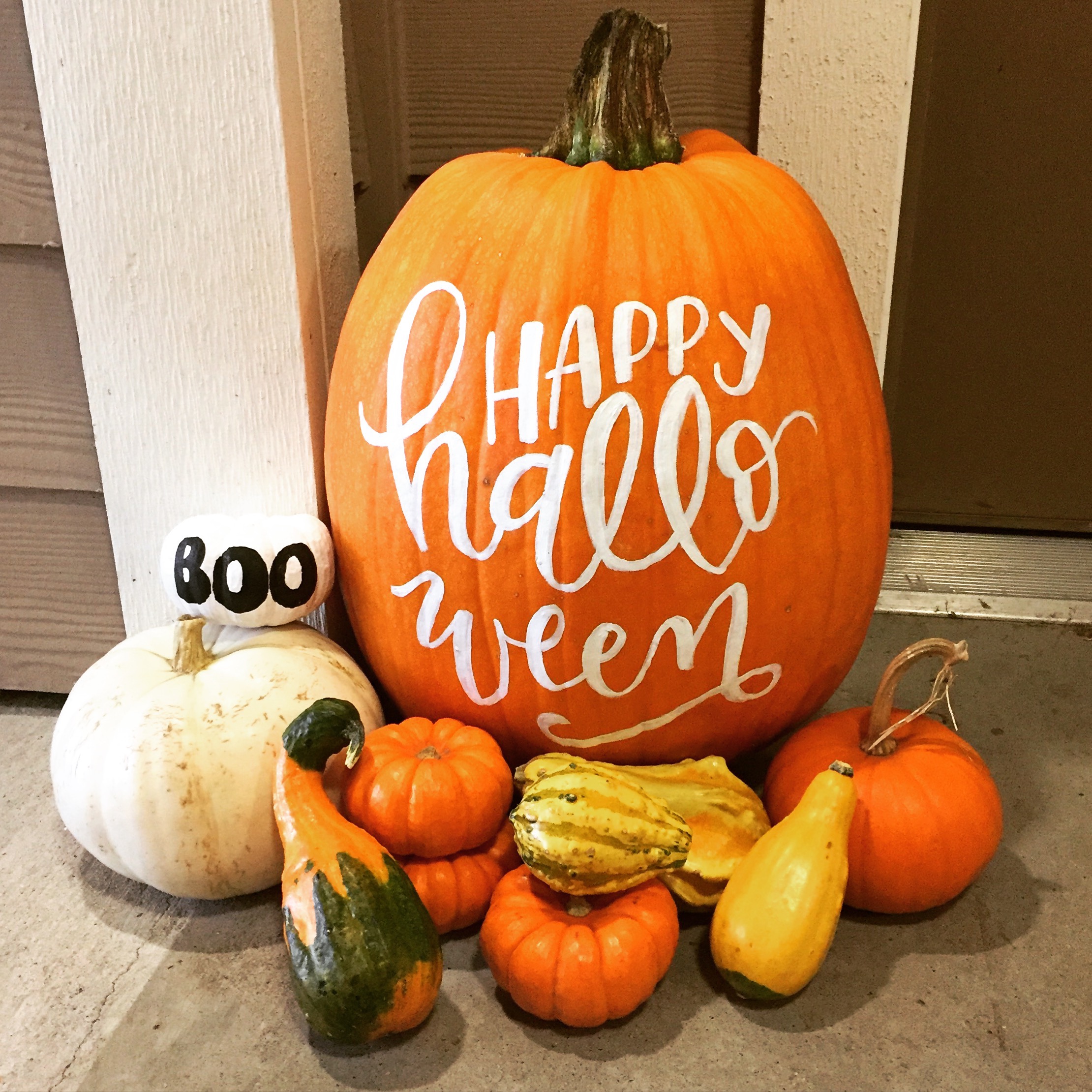 Happy Halloween painted pumpkin!