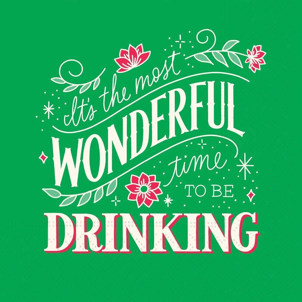Some may say it&rsquo;s spooky season, but these cocktail napkins I lettered for @bydesigndesign are forcing me to skip right over it 😉🎄🎅🏻