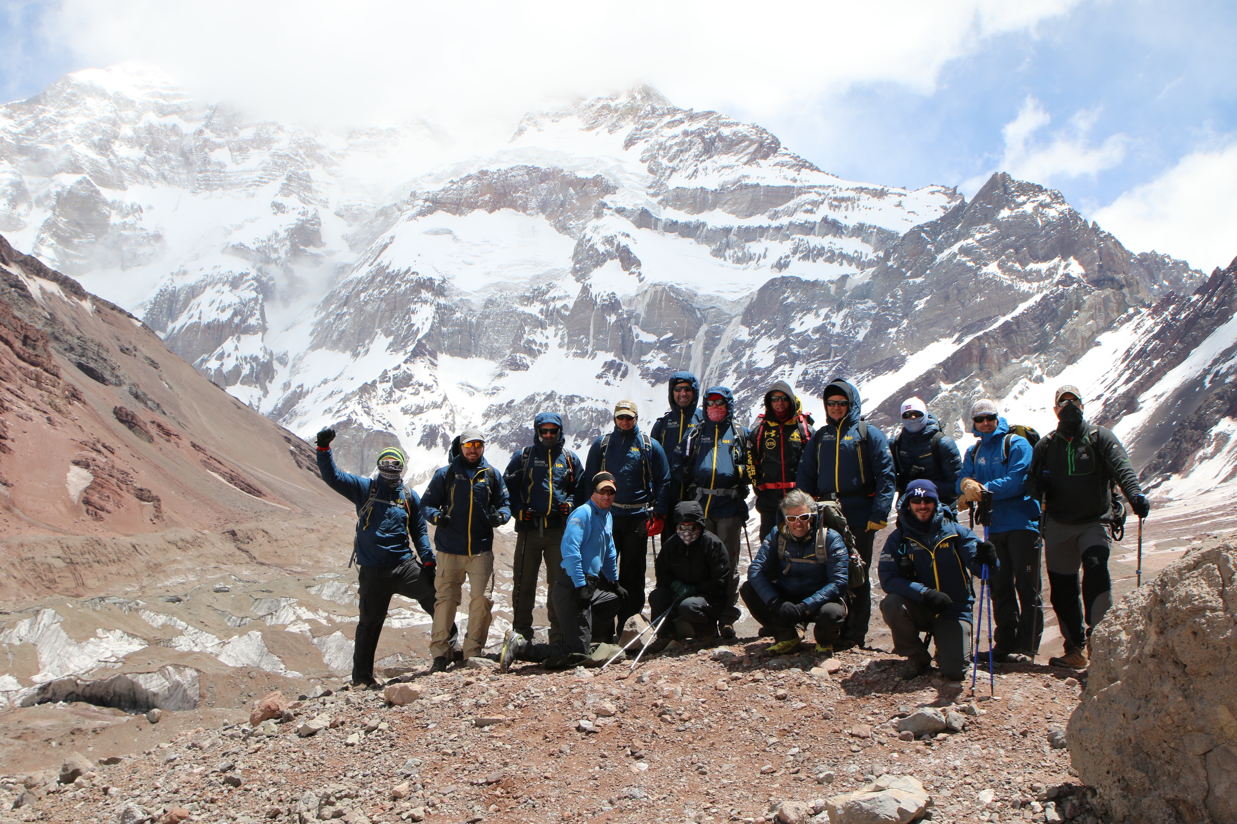 The team as they set off from Base Camp