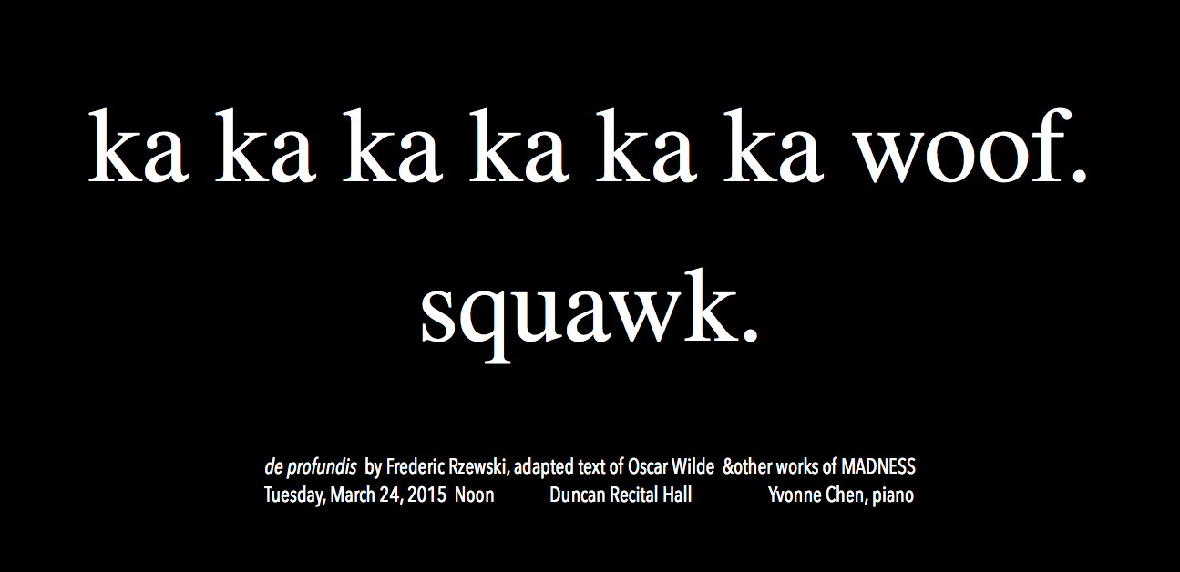 Recital Poster for MADNESS recital March 24, 2015