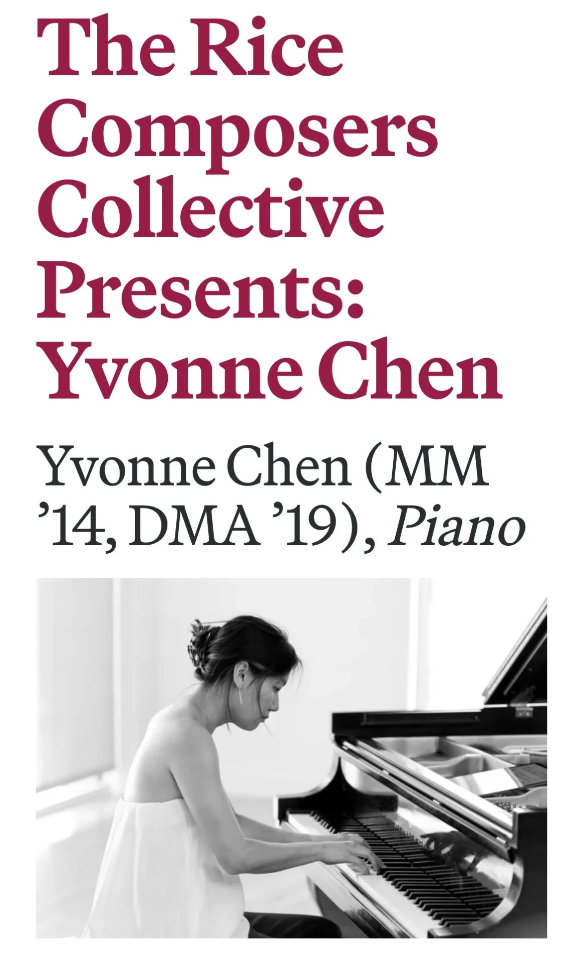 The Rice Composers Collective Presents: Yvonne Chen