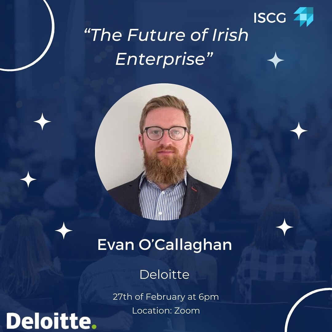 &ldquo;The Future of Irish Enterprise&rdquo;🚀

We are delighted to announce our third speaker is Evan O&rsquo;Callaghan!

➡️ Evan is a Manager within Deloitte&rsquo;s Supply Chain &amp; Network Operations practice. He has 11 years&rsquo; experience 