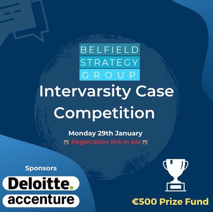 🚀Intervarsity Case Competition🚀

Date: Monday 29th January
Time: 5pm-7pm
Location: Online 

Are you a UCD student looking for case study experience or to broaden your knowledge in the consulting industry?

We are delighted to announce this year&rsq