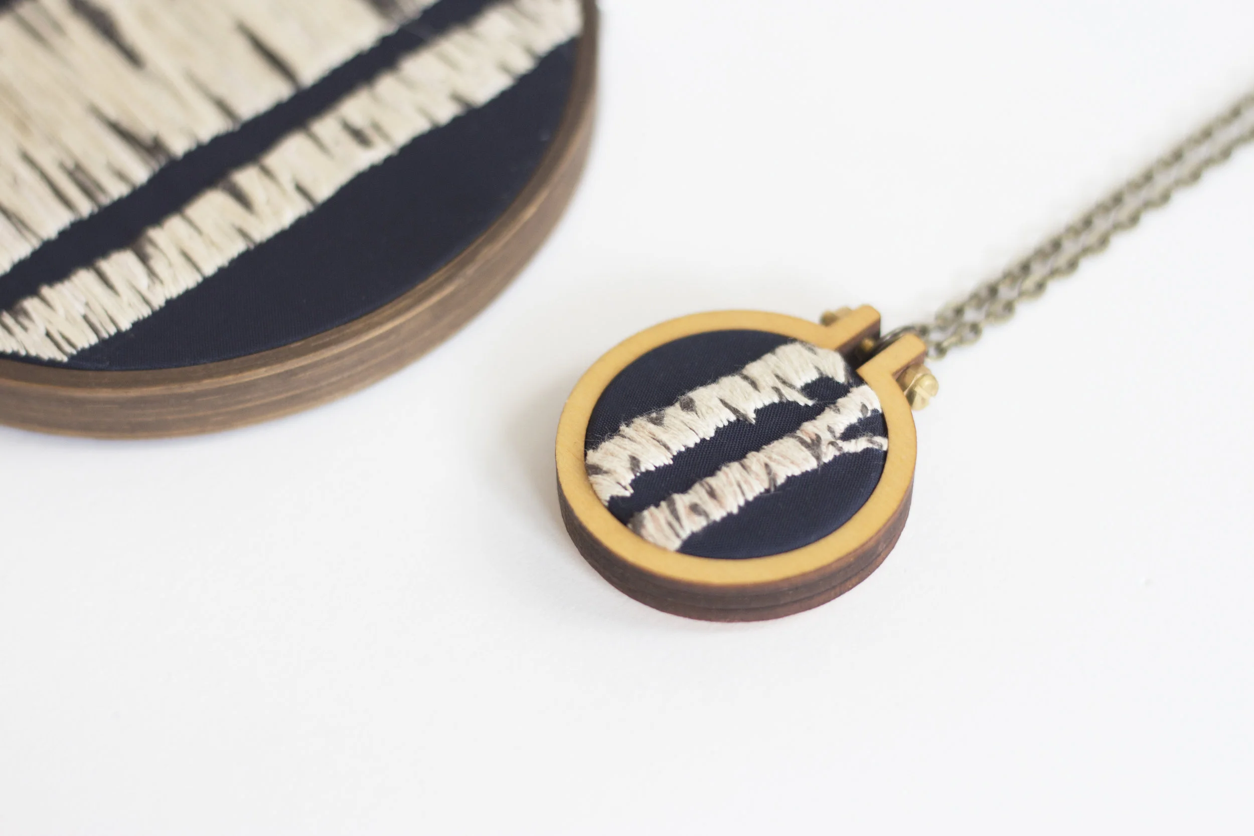 Wood Setting Birch Pendants