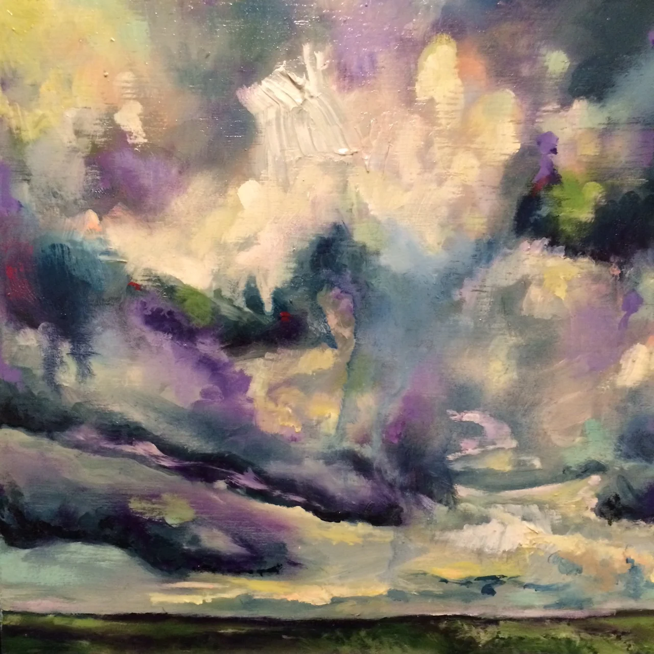 VIOLET ESCAPE 10 x 10 in (25.4 x 25.4cm) Oil Paint On Cradled Birch Wood Panel 2016 INTRODUCTORY PRICE: $550 REG: $700 (+$15 shipping) ***ALSO AVAILABLE AS A 10 x 10 inch STRETCHED CANVAS PRINT (READY TO HANG!) for $145