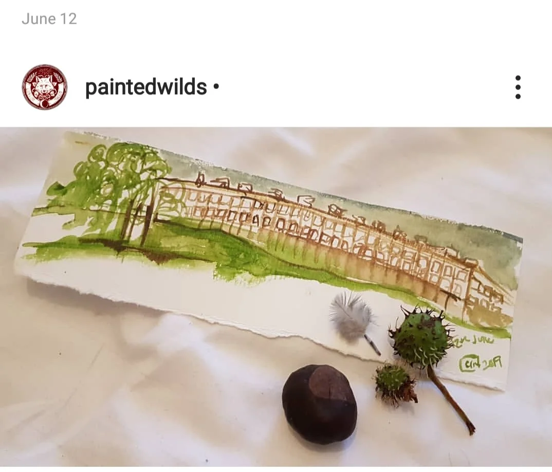 A previous post from Instagram of the 1st sketch painted at Royal Crescent, Bath, Somerset on the day it was painted.